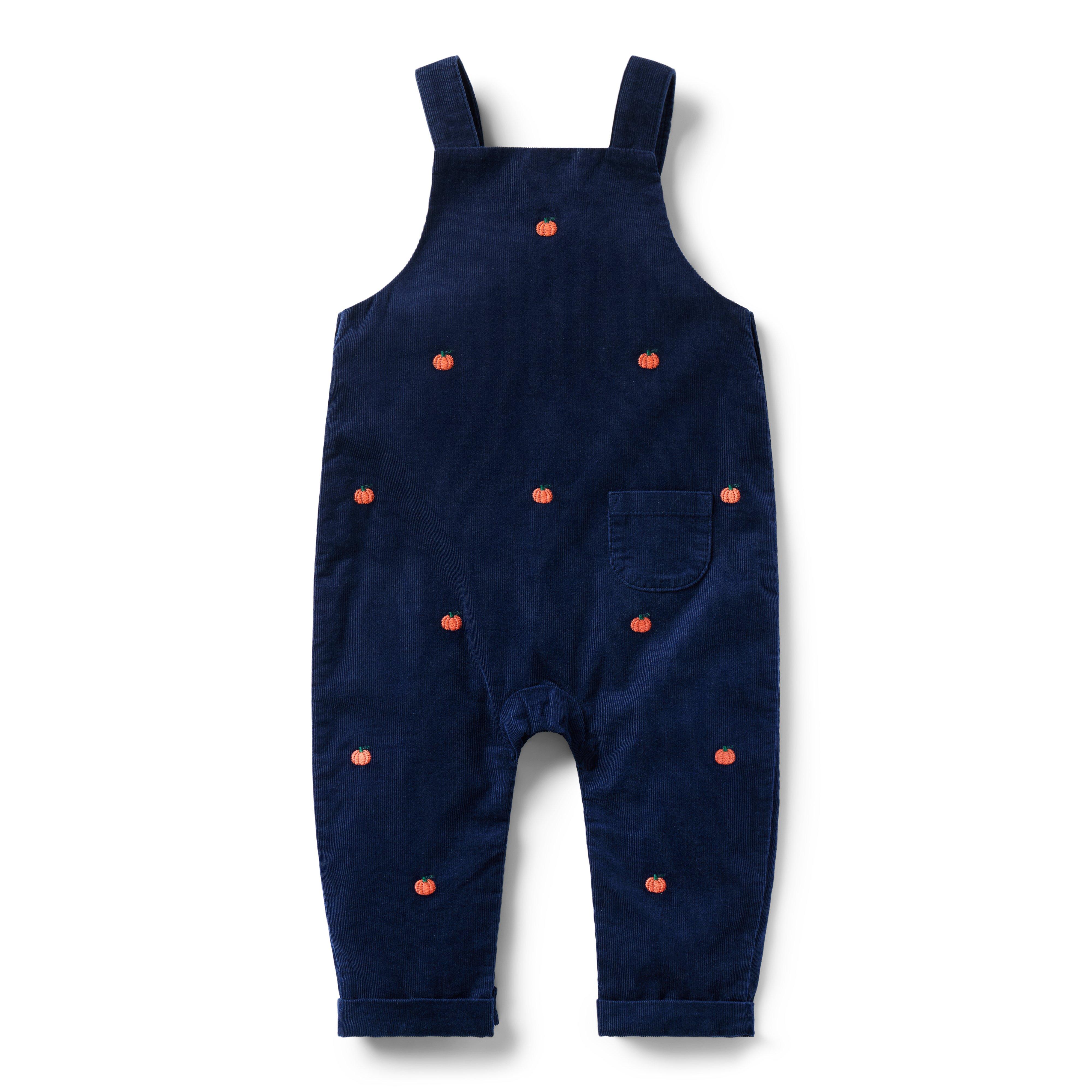 Baby Embroidered Pumpkin Corduroy Overall image number 1