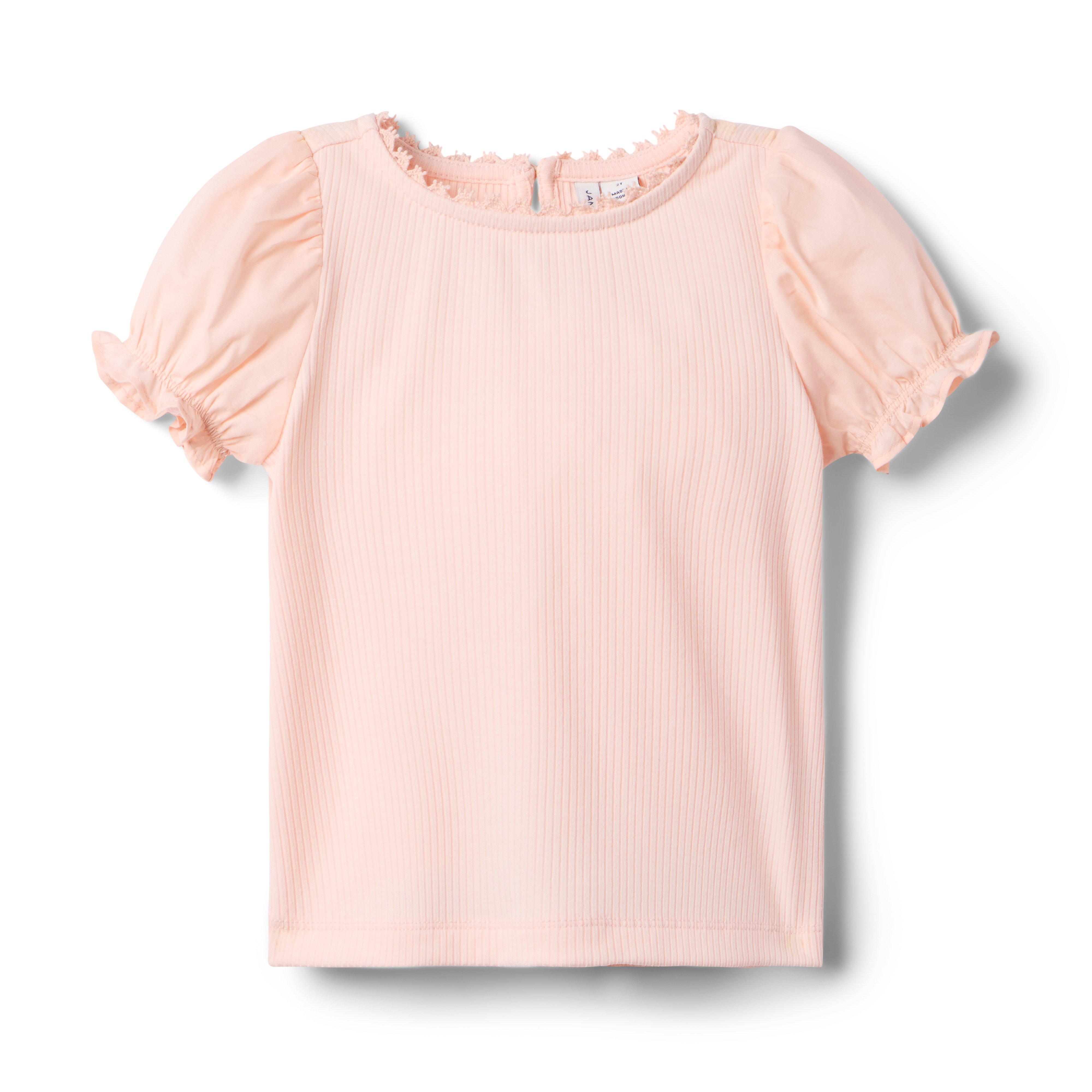 Ribbed Puff Sleeve Top