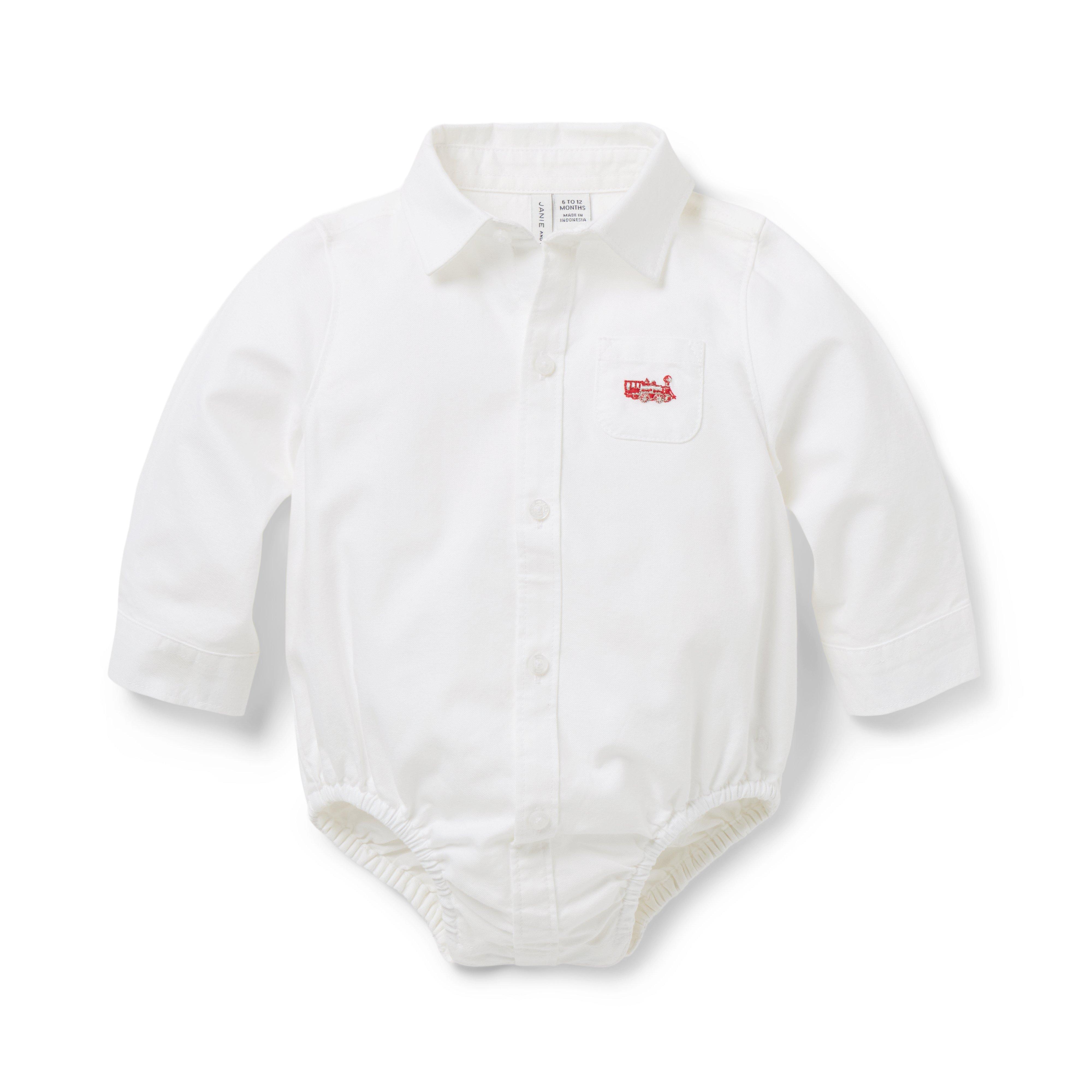 Baby Train Oxford Bodysuit