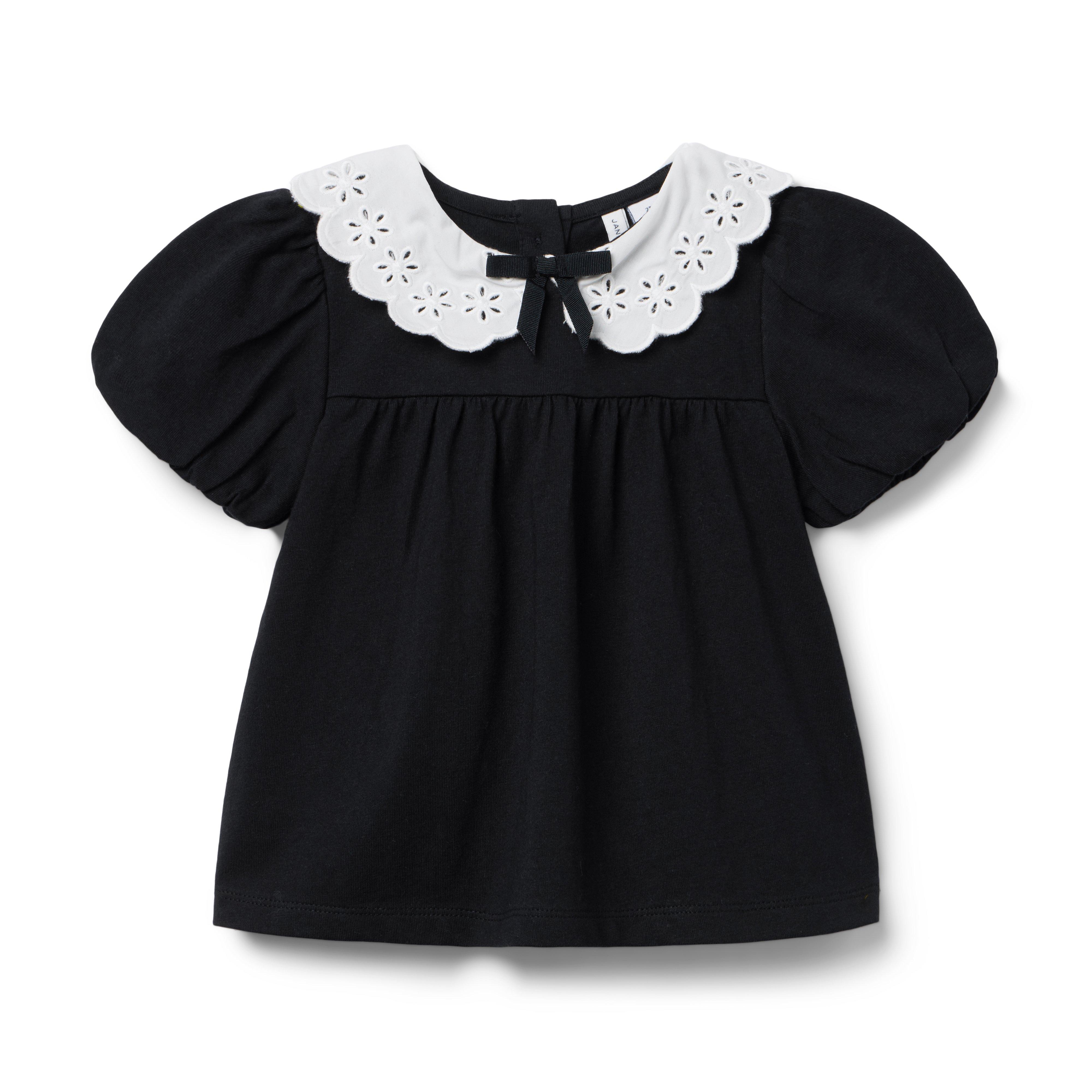 Embroidered Collar Top