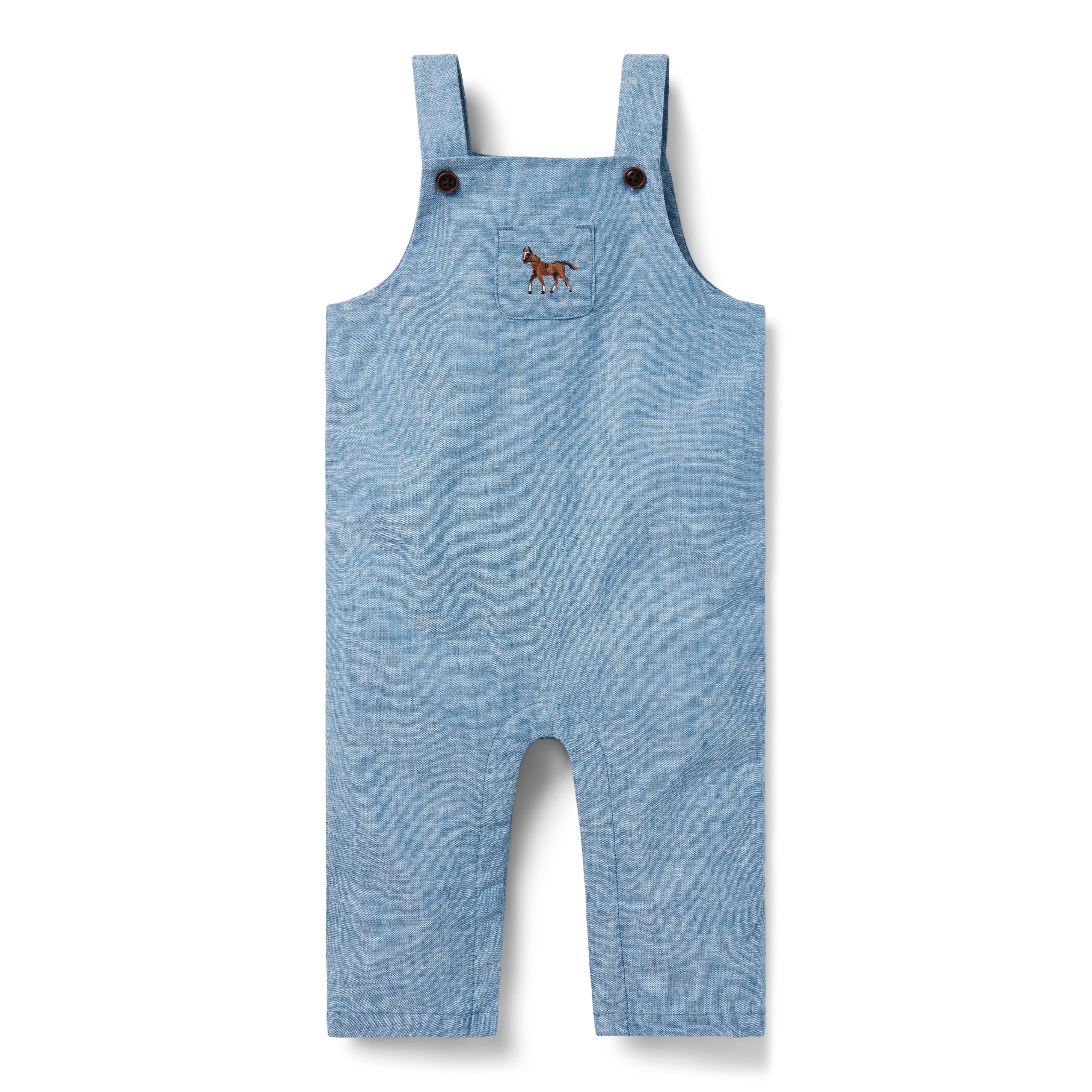 Baby Chambray Horse Overall image number 0