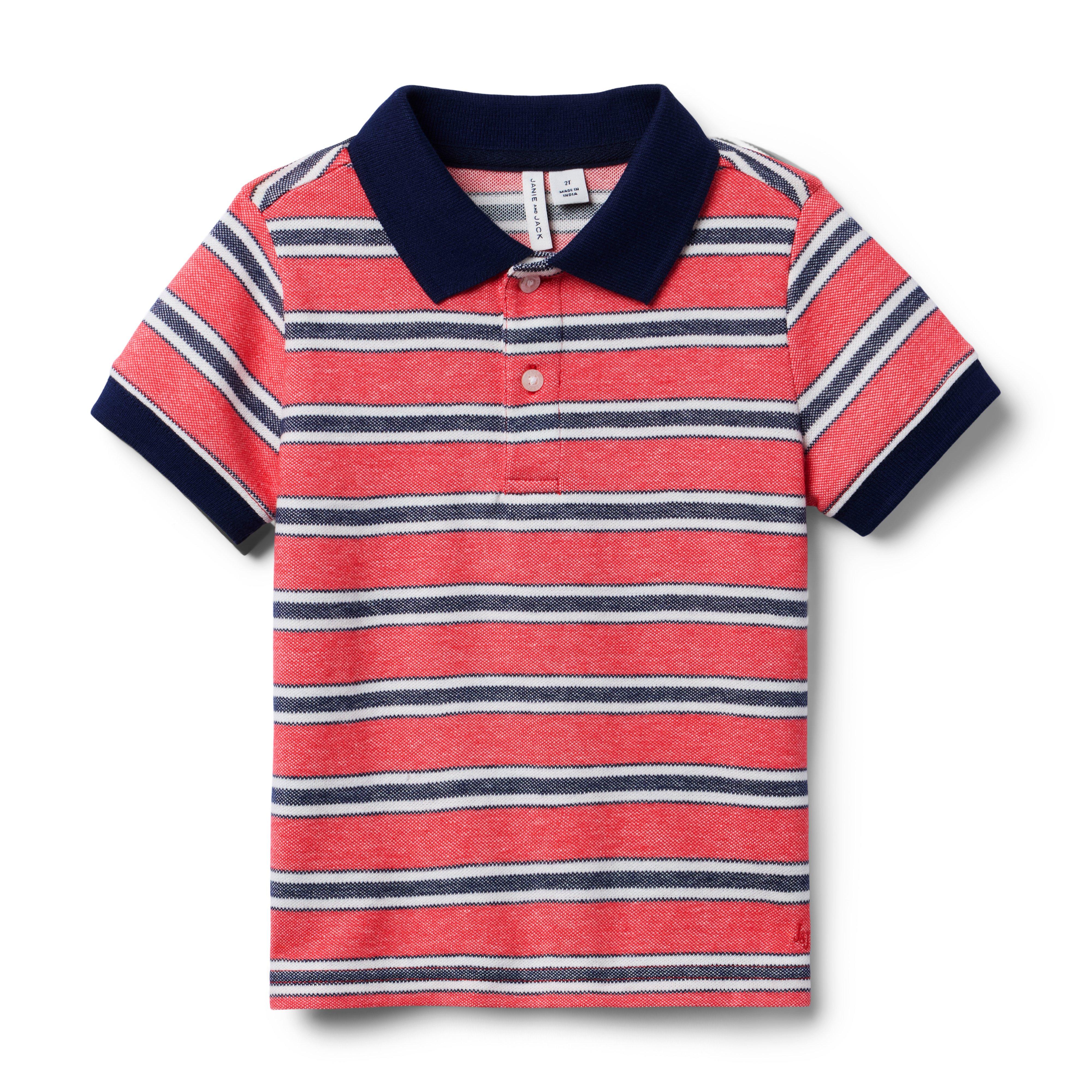 The Classic Striped Pique Polo image number 0