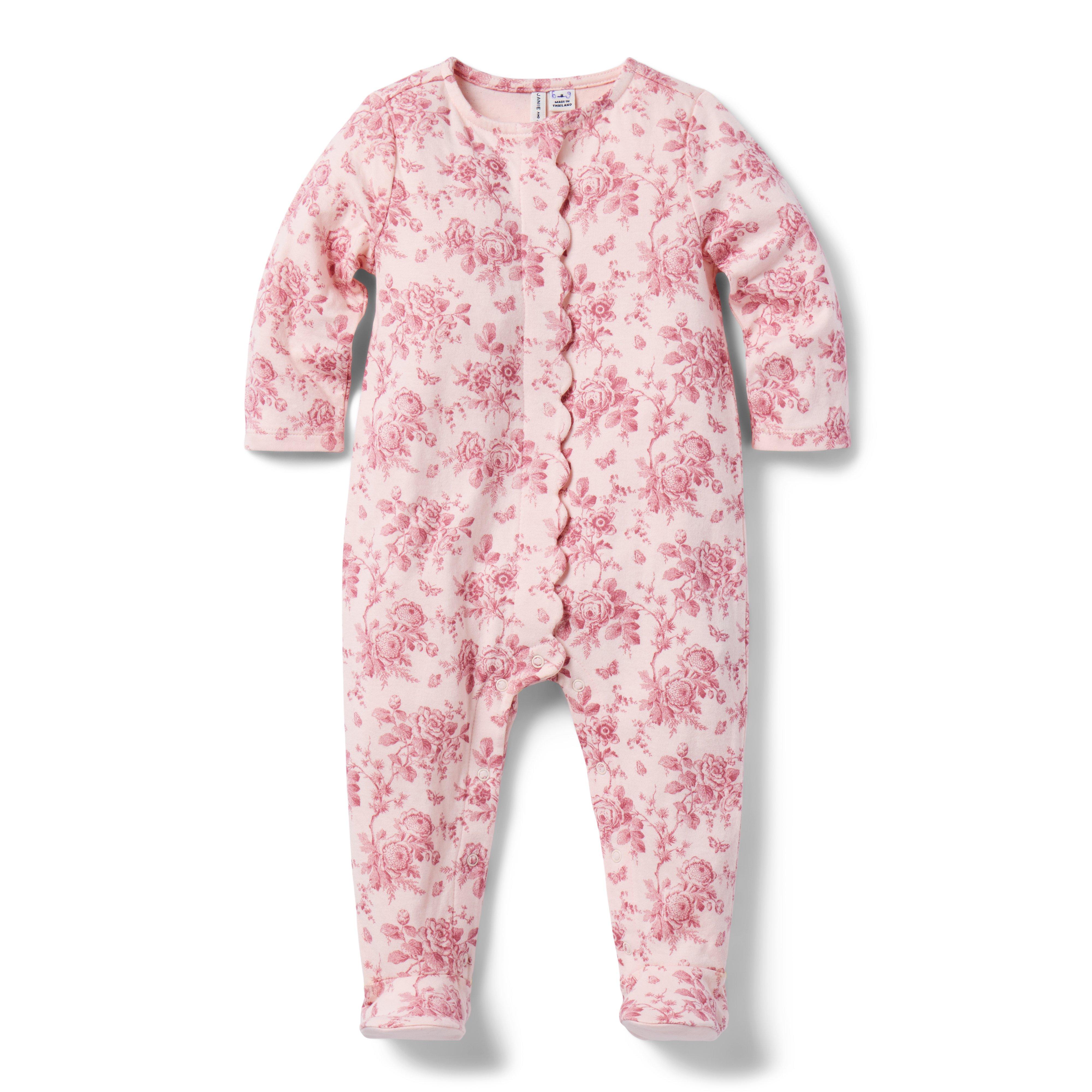 Baby Floral Toile Footed One-Piece