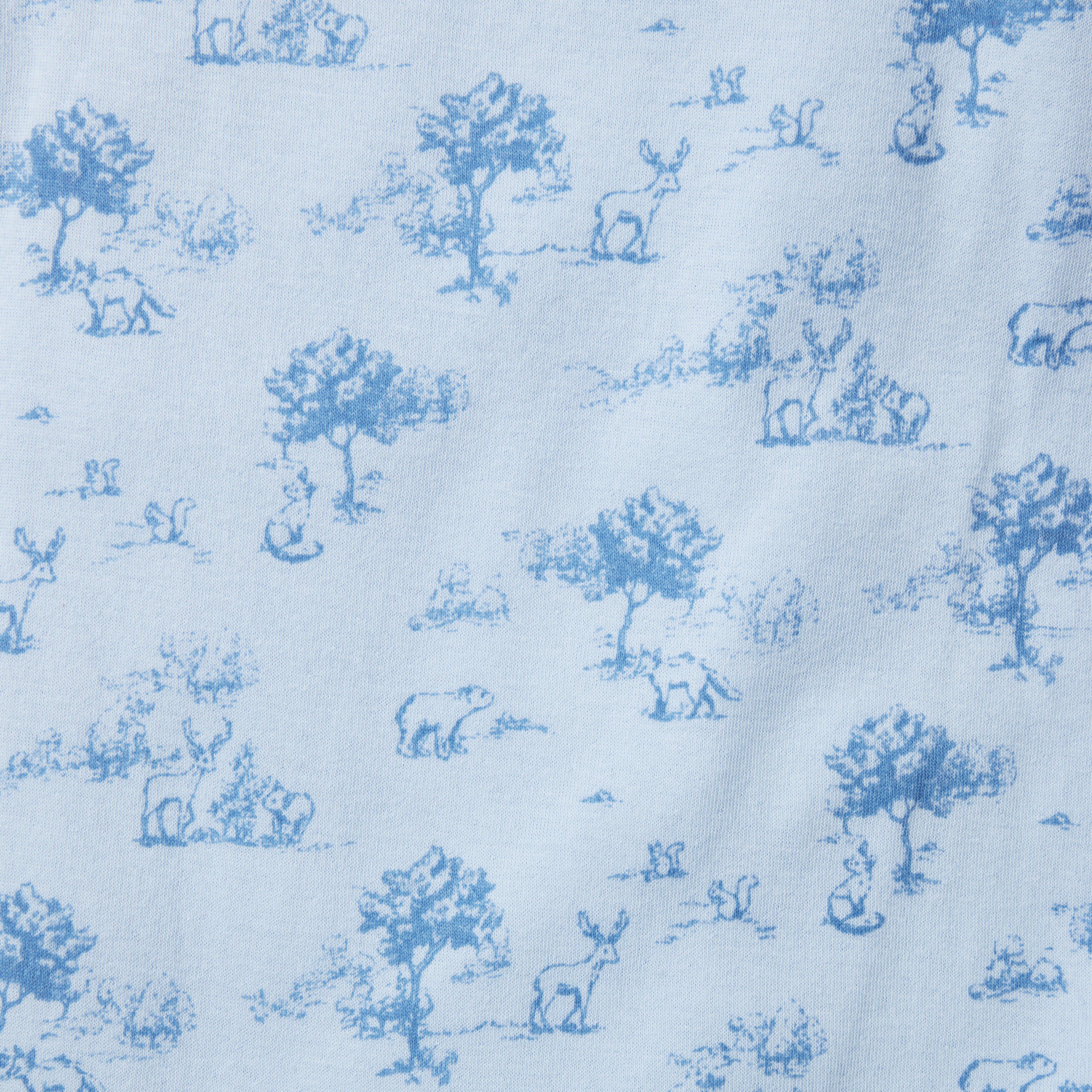 Baby Woodland Toile Wrap Footed One-Pice image number 1