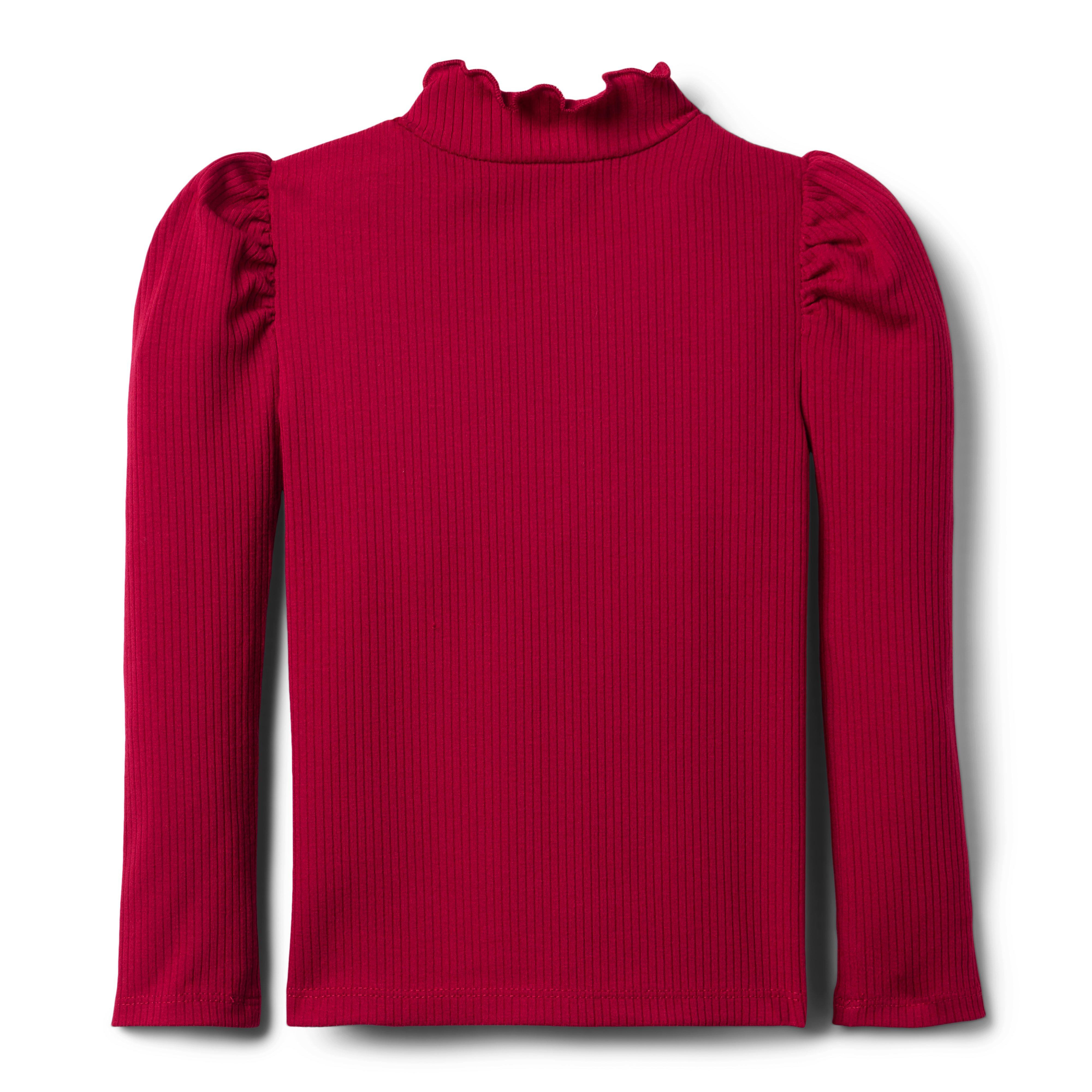 Girl Holiday Red Ribbed Turtleneck by Janie and Jack