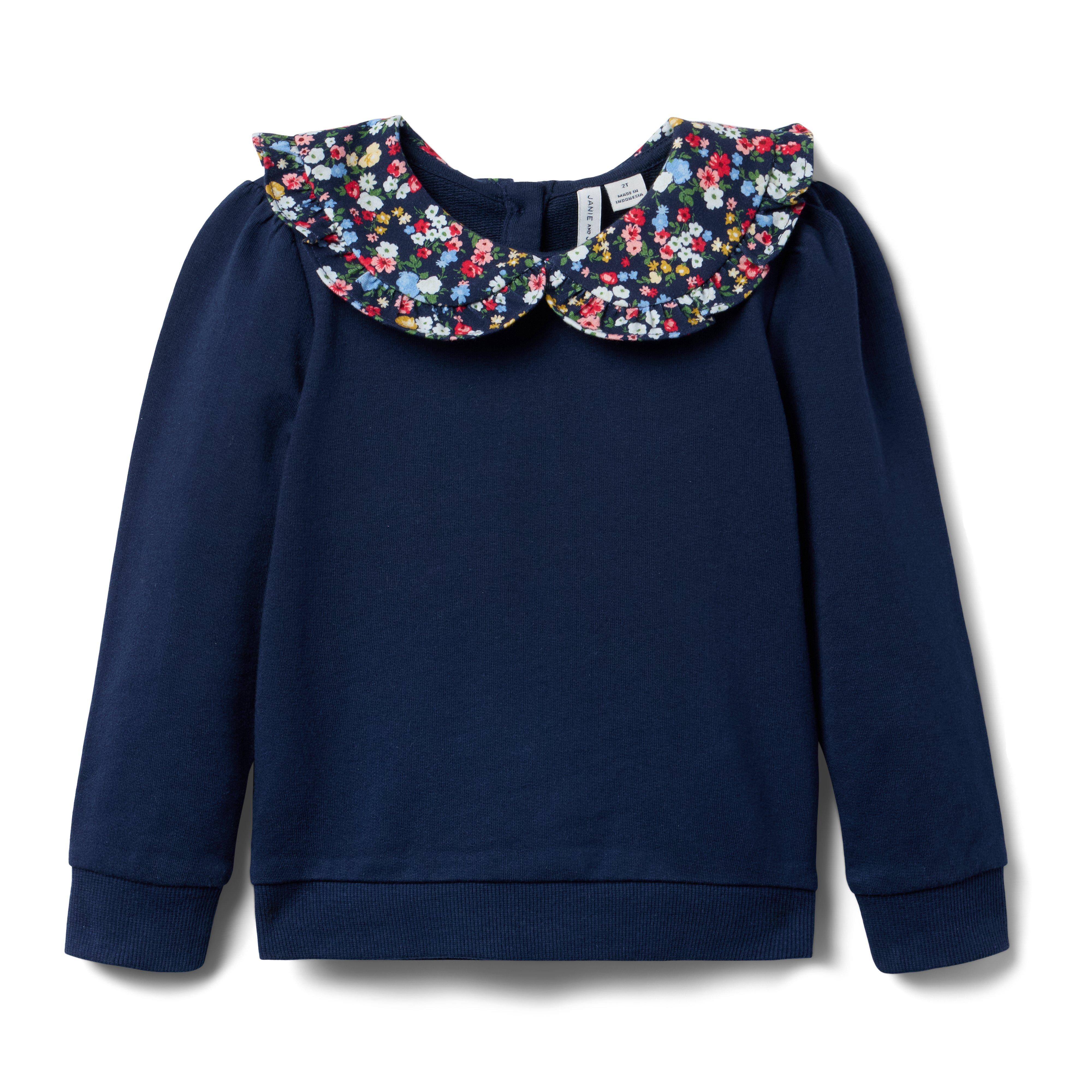 Ditsy Collared Sweatshirt