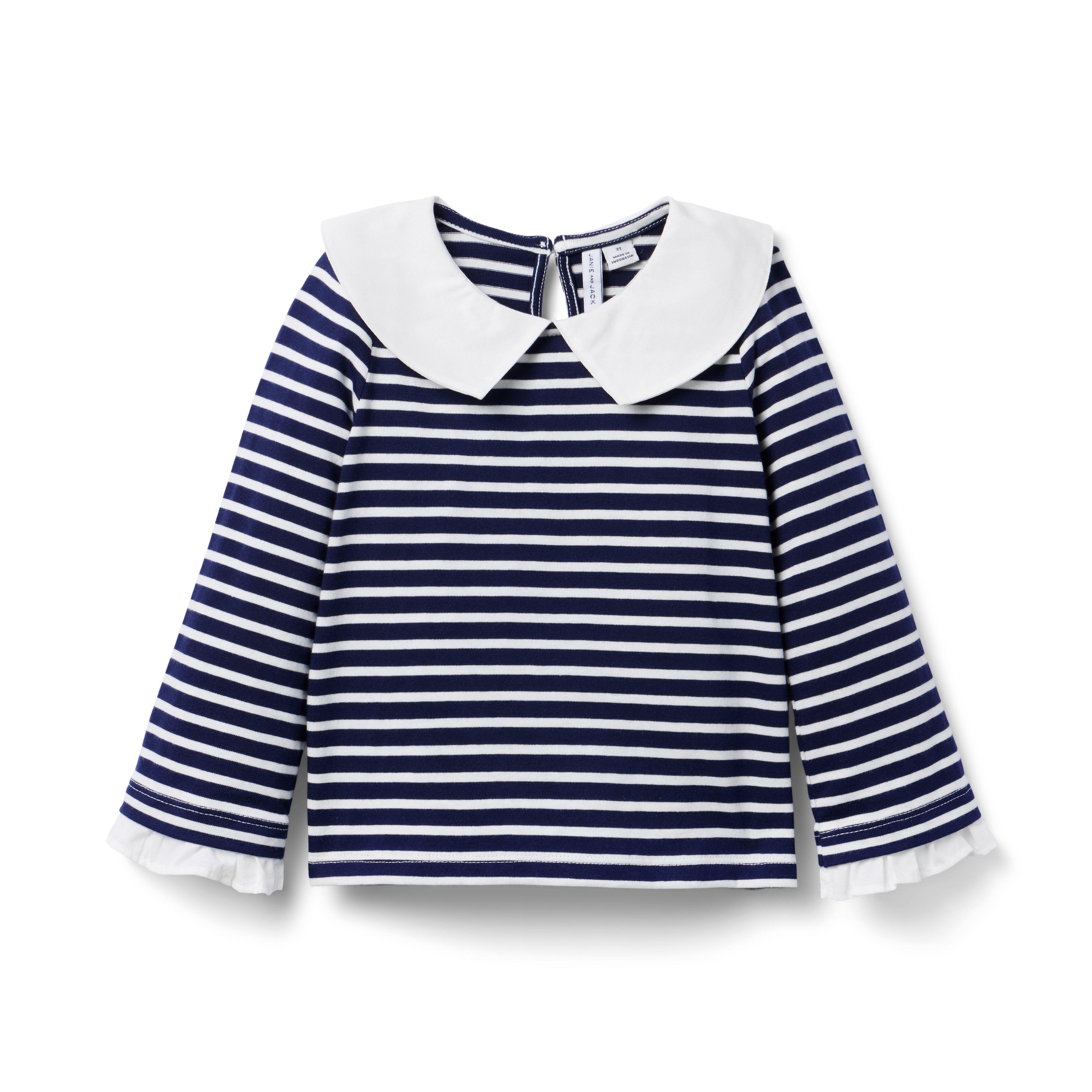 Striped Collared Top image number 0