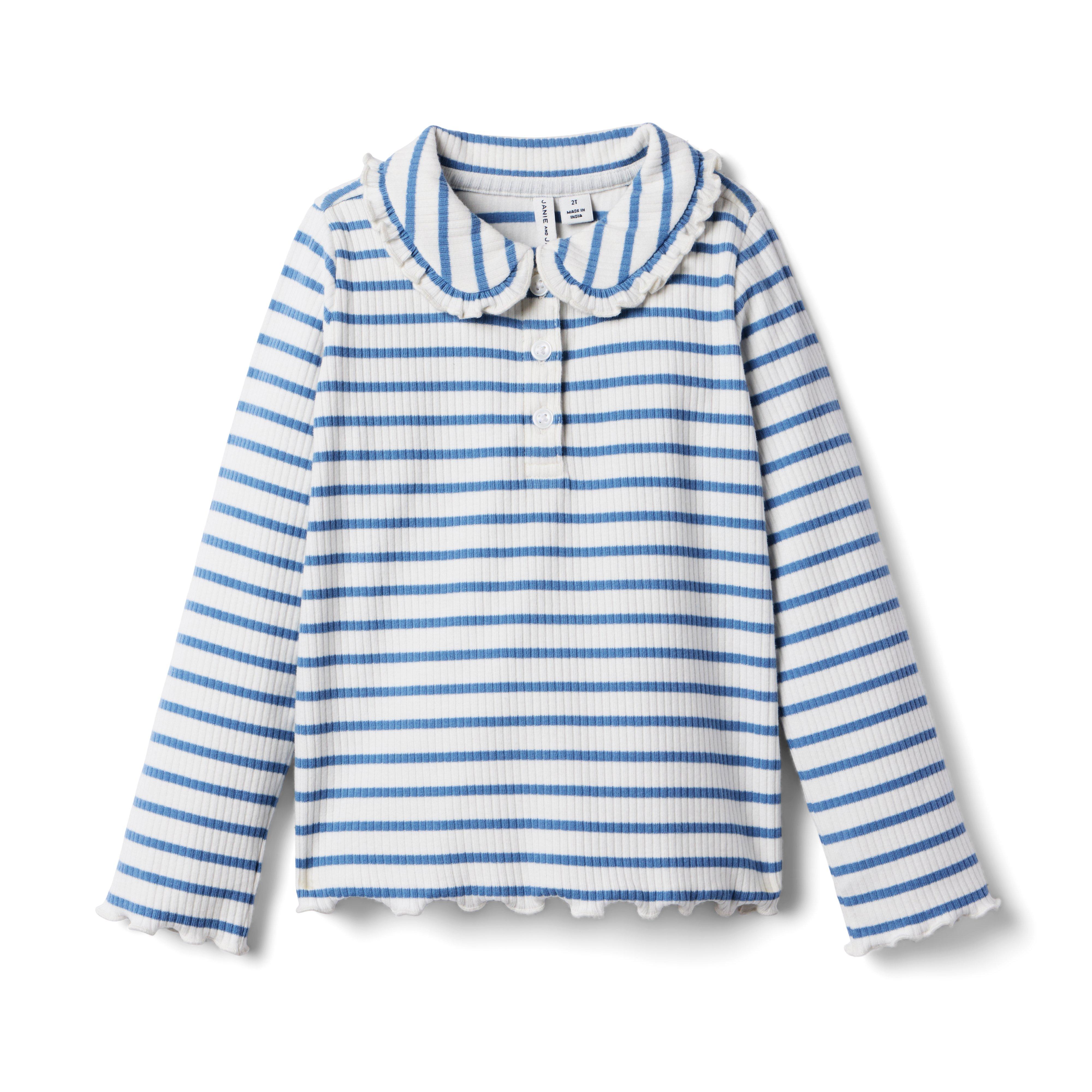 Striped Ribbed Top image number 0