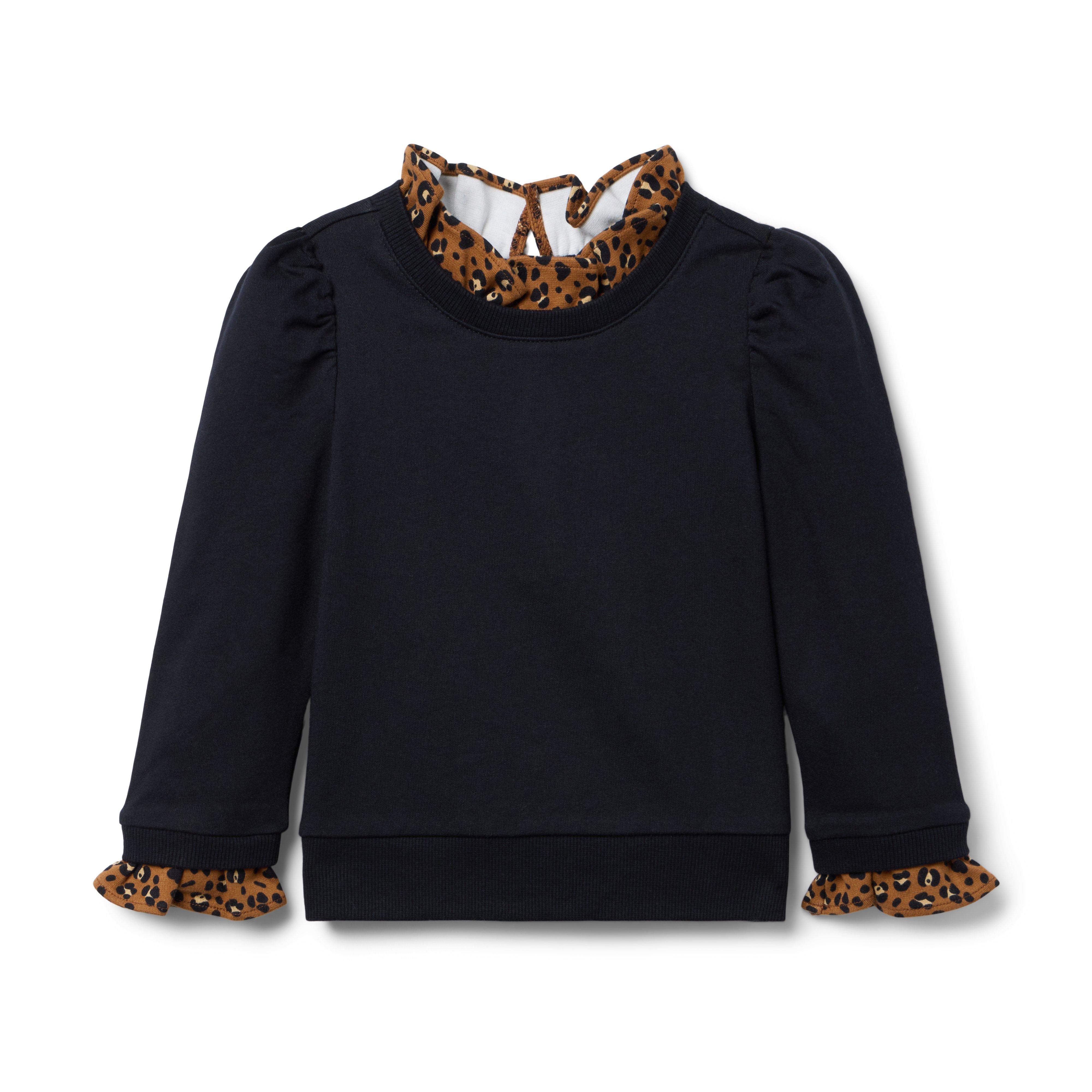 Leopard Trim Sweatshirt