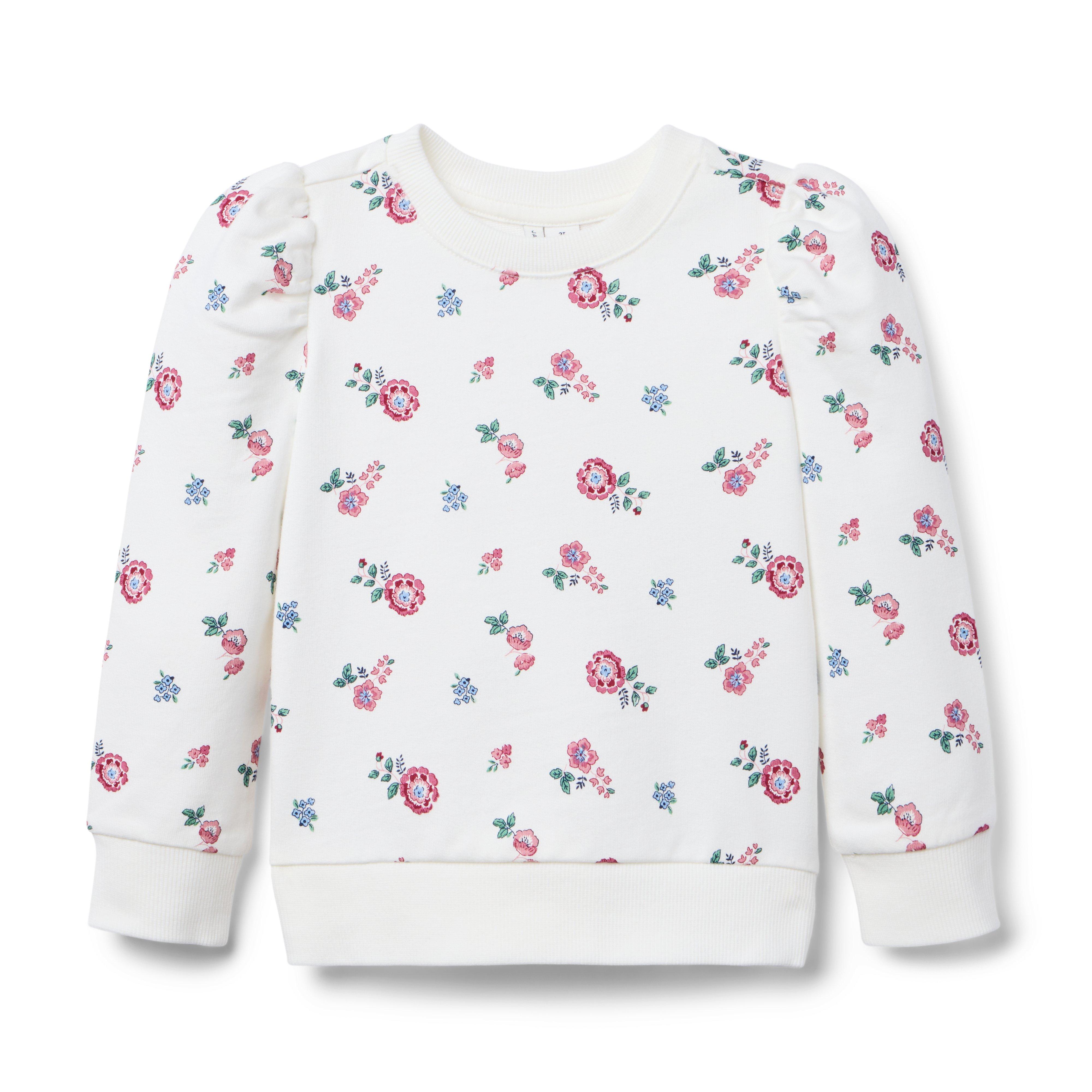 Floral Puff Sleeve Sweatshirt