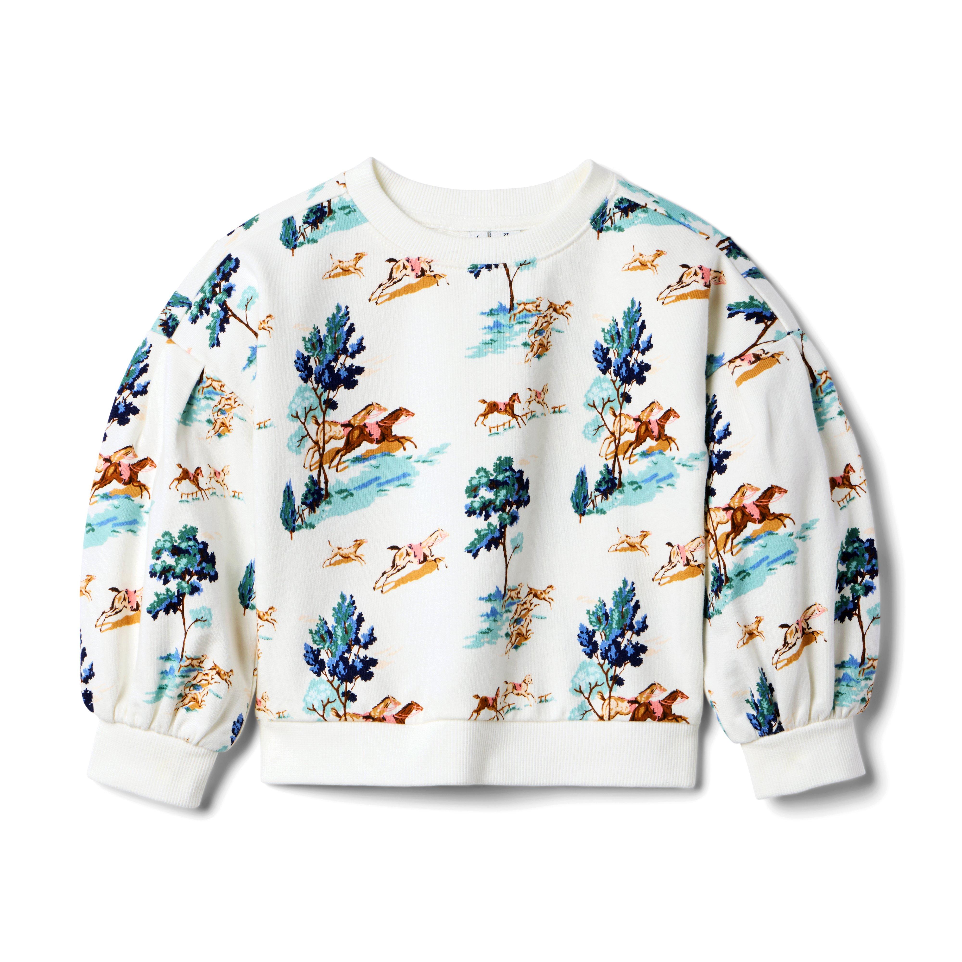 Horse Toile French Terry Sweatshirt