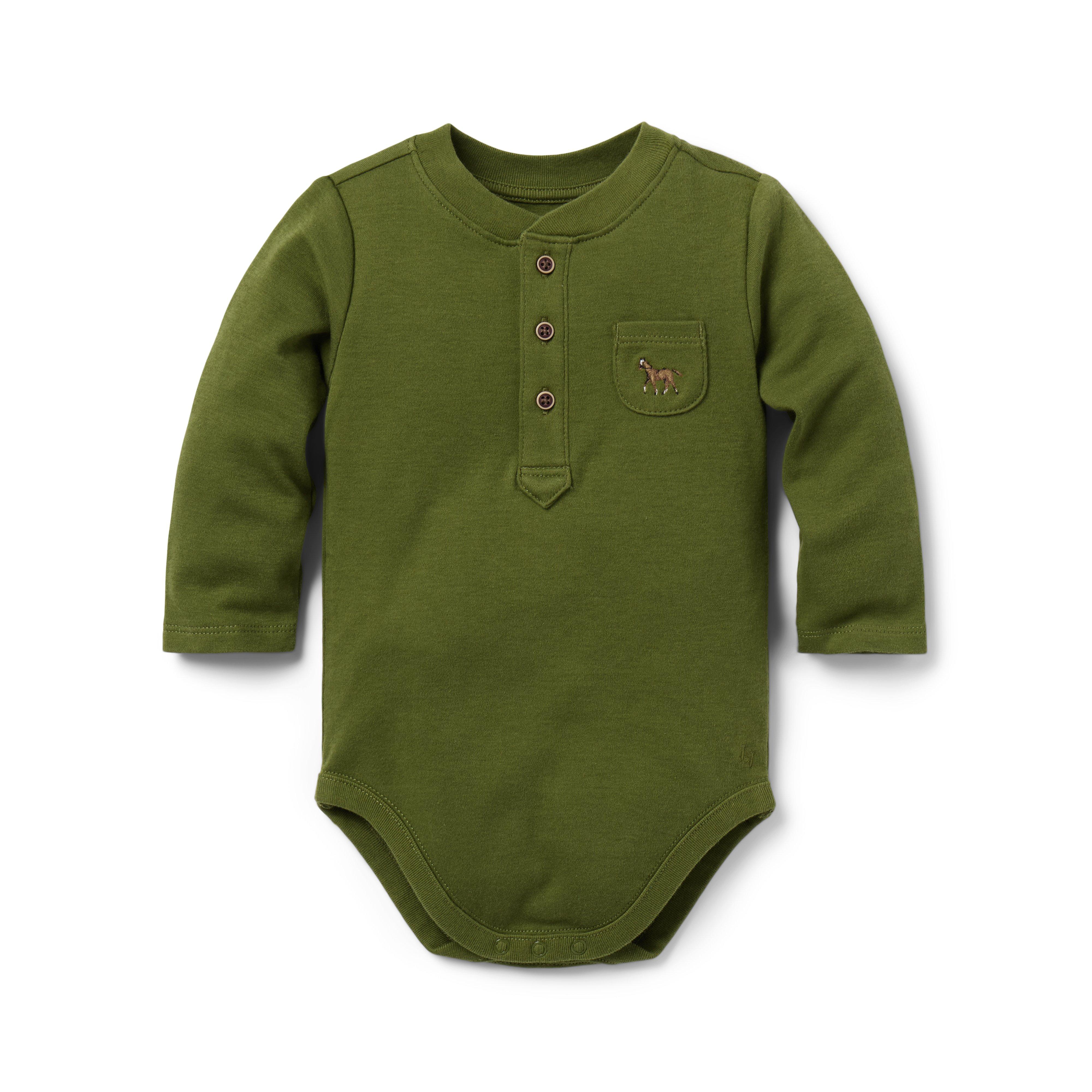 Baby Horse Henley Bodysuit image number 0