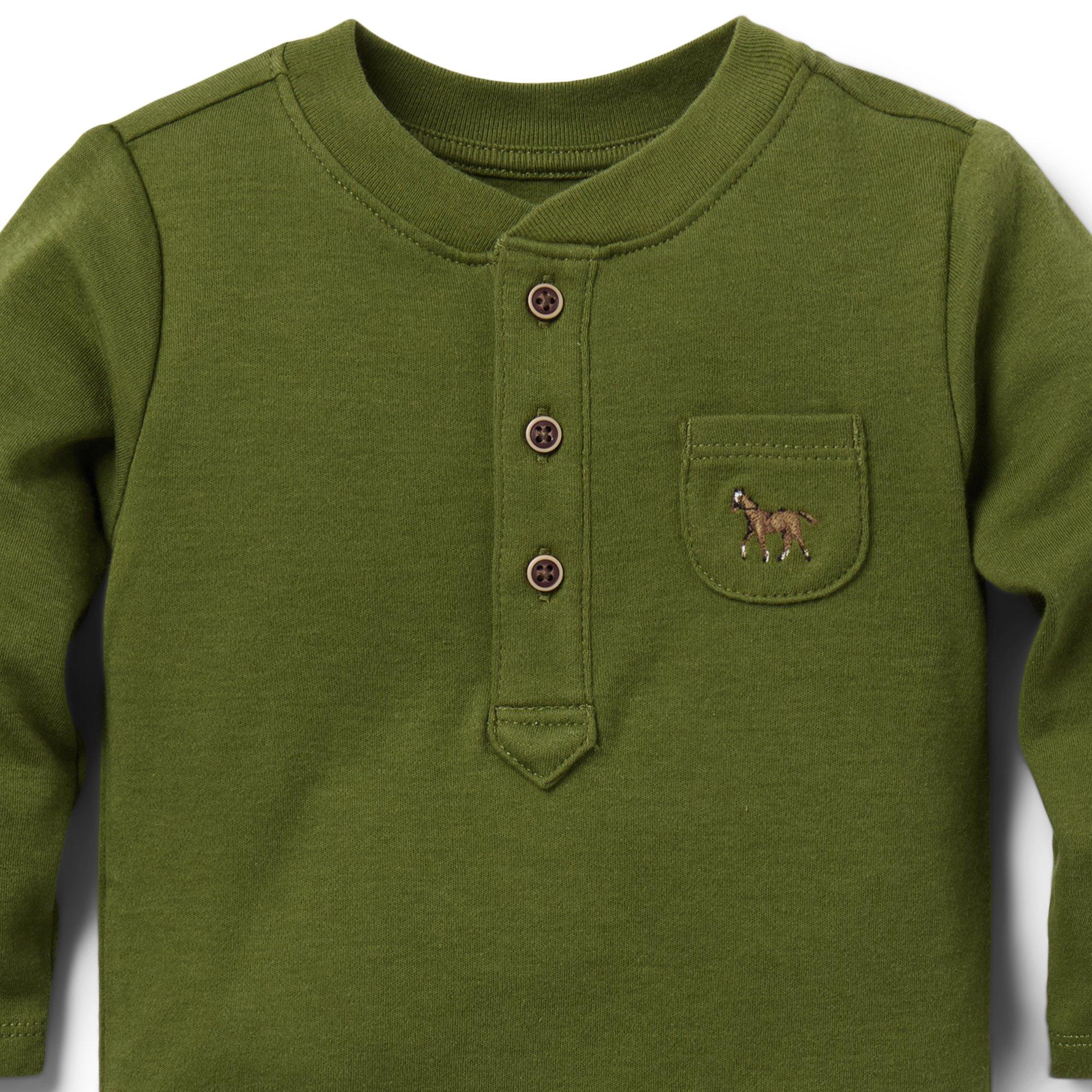 Baby Horse Henley Bodysuit image number 1