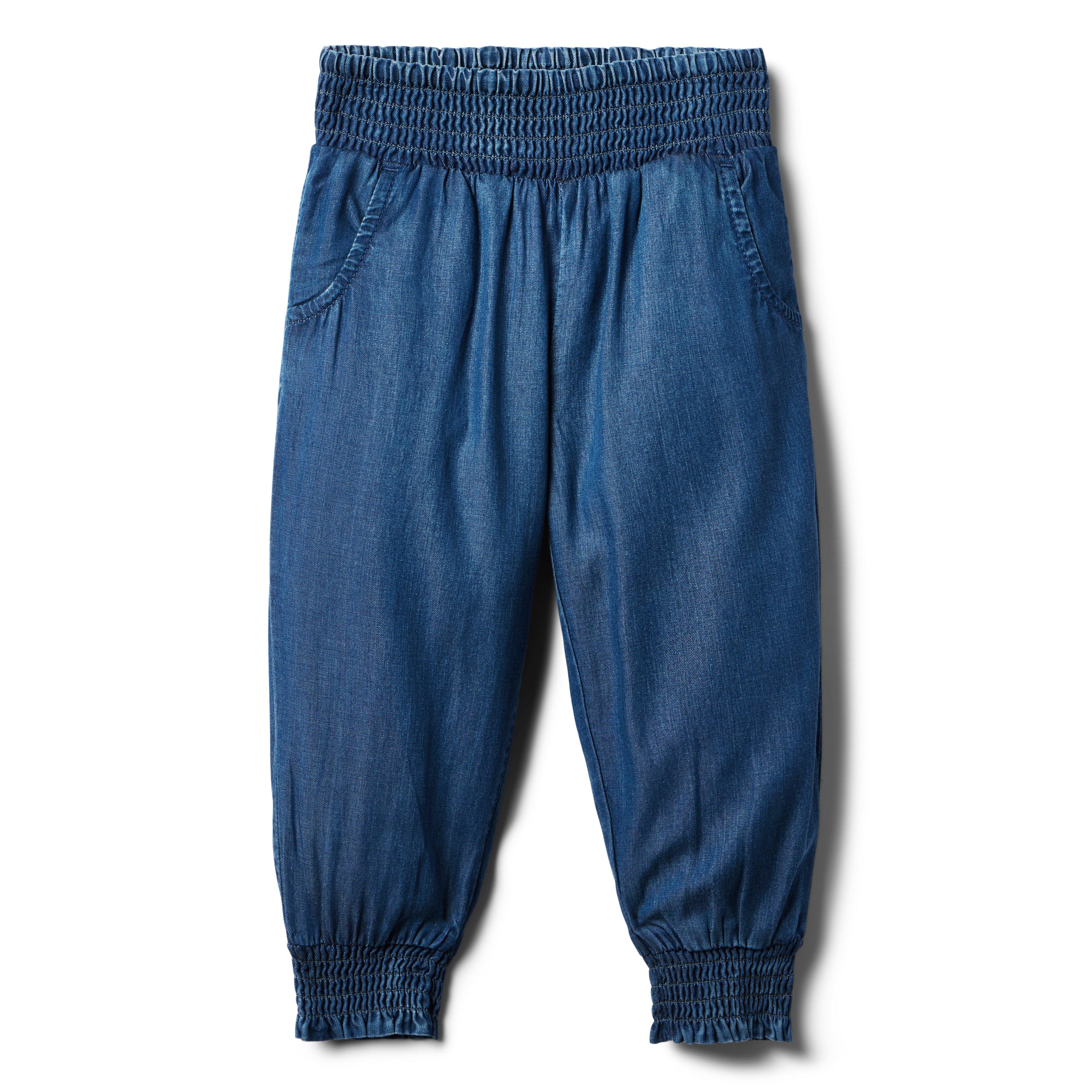 Smocked Jogger In Medium Wash