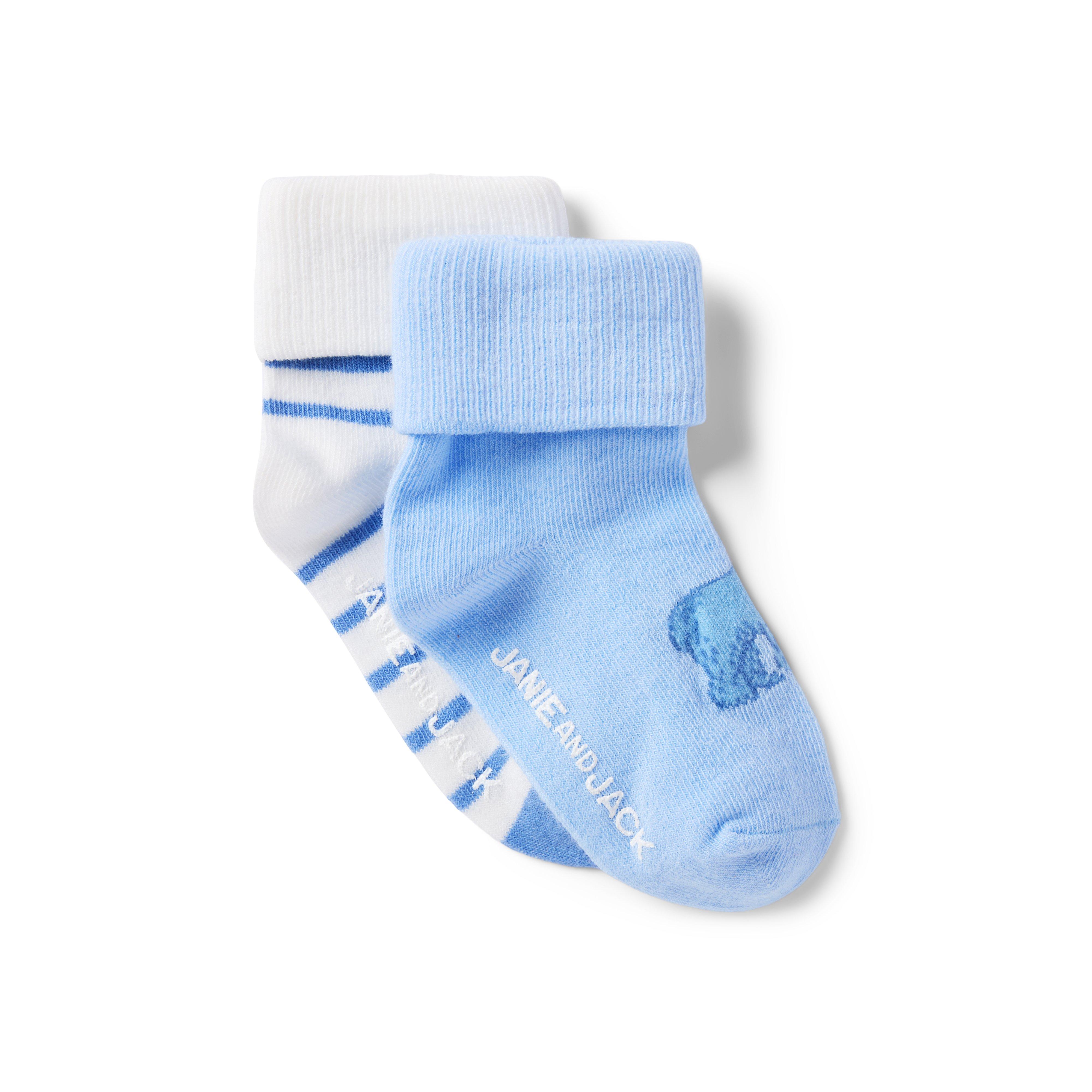 Baby Stripe And Bear Sock 2-Pack