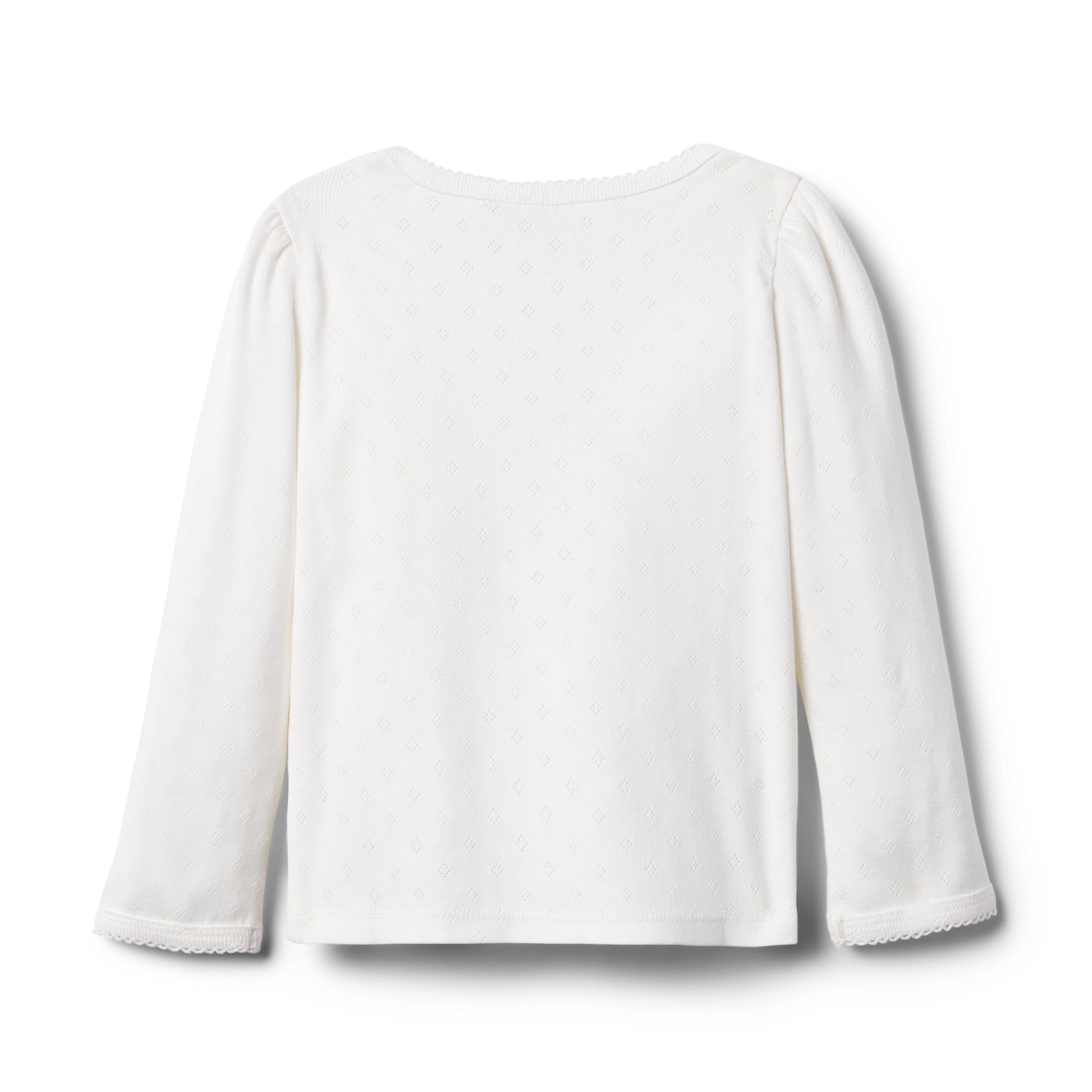 Pointelle Bow Tee image number 1