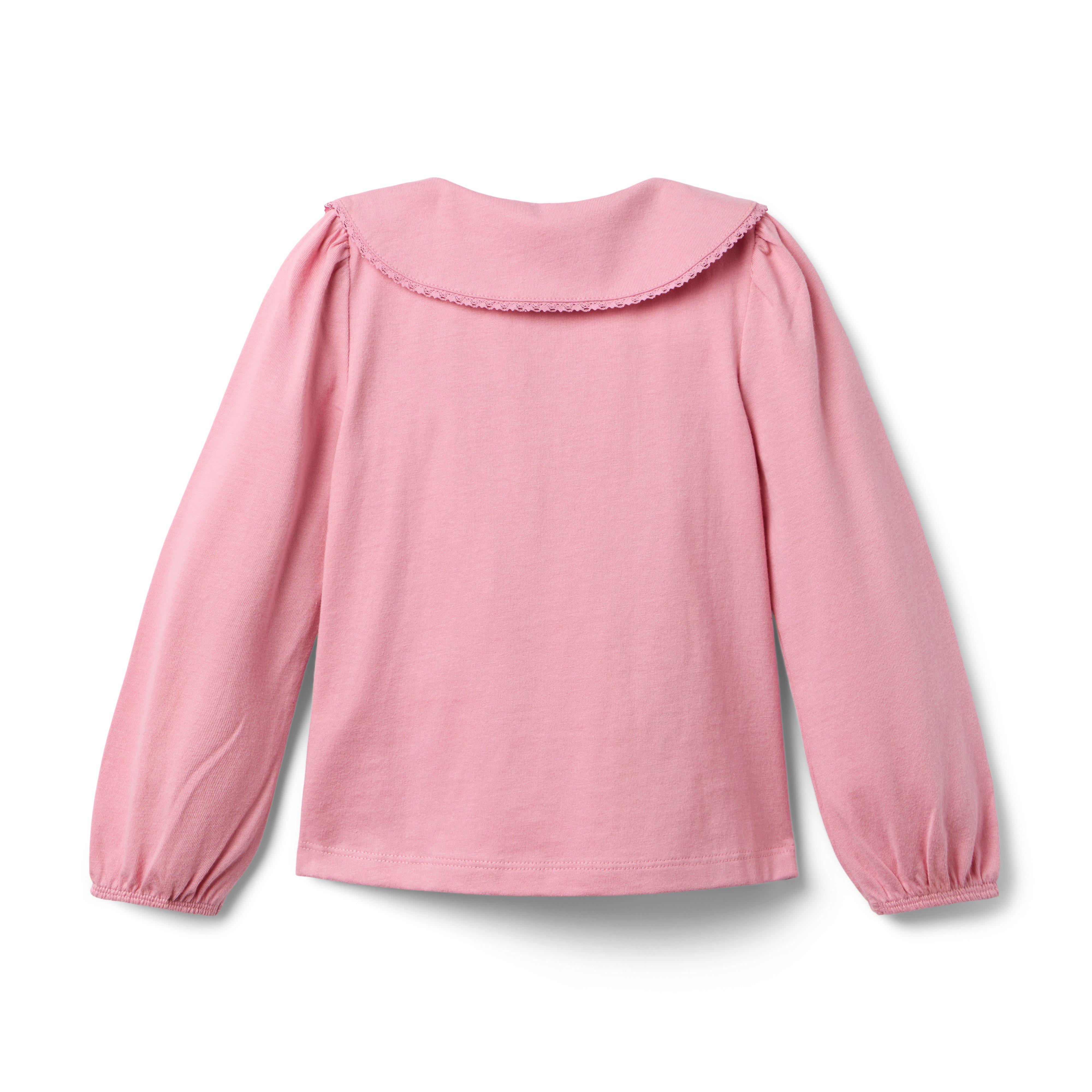 Lace Trimmed Collar Top image number 1