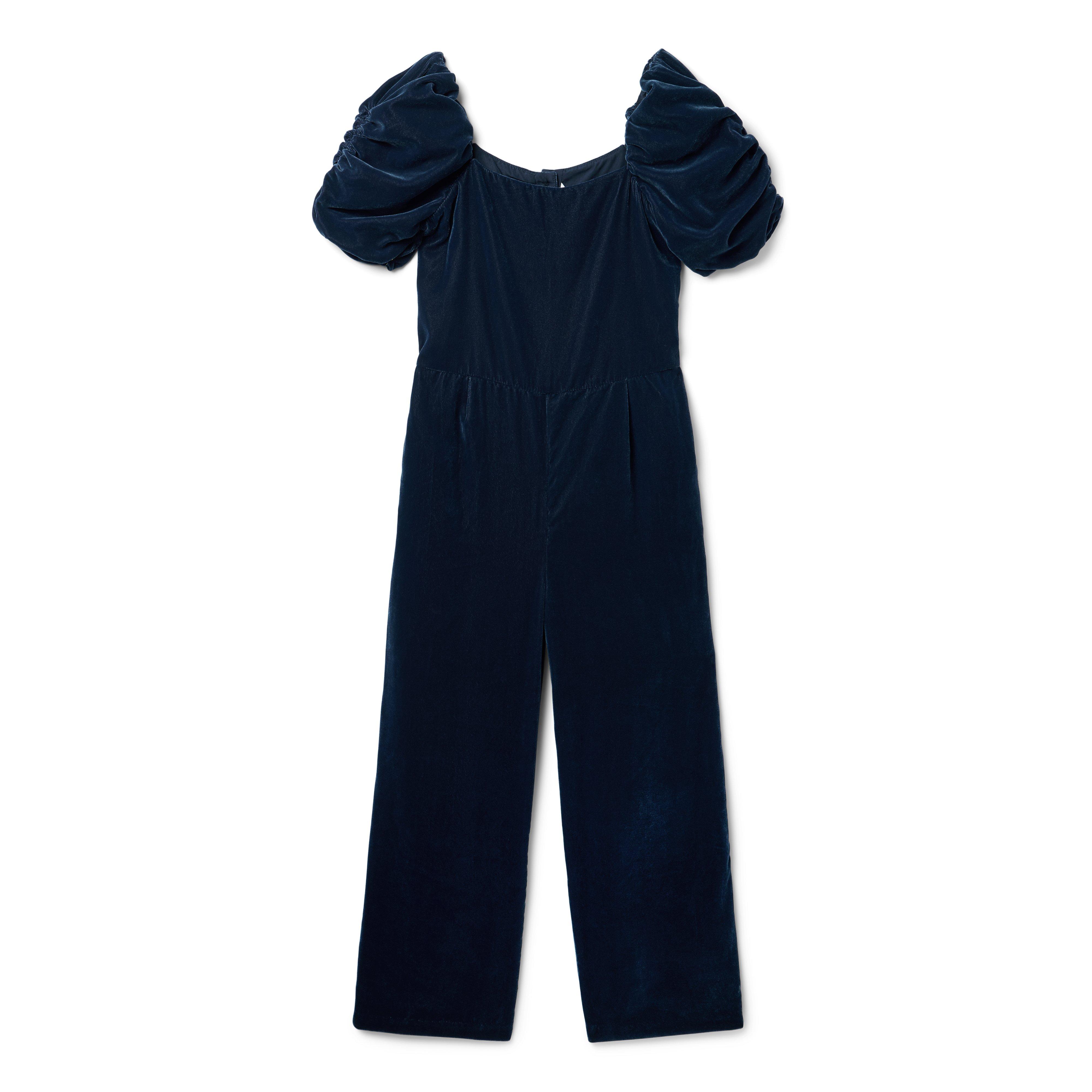 The Velvet Puff Sleeve Jumpsuit