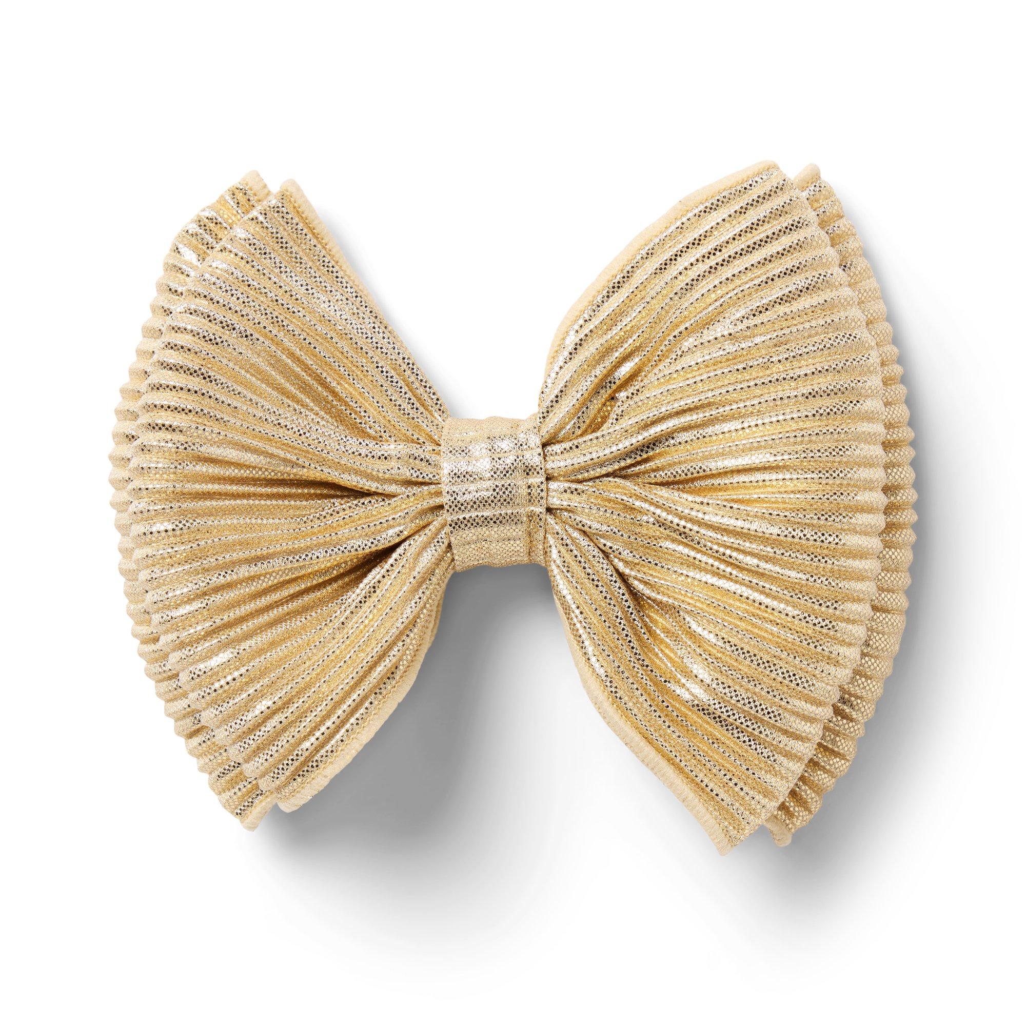 Metallic Plisse Bow Barrette image number 1