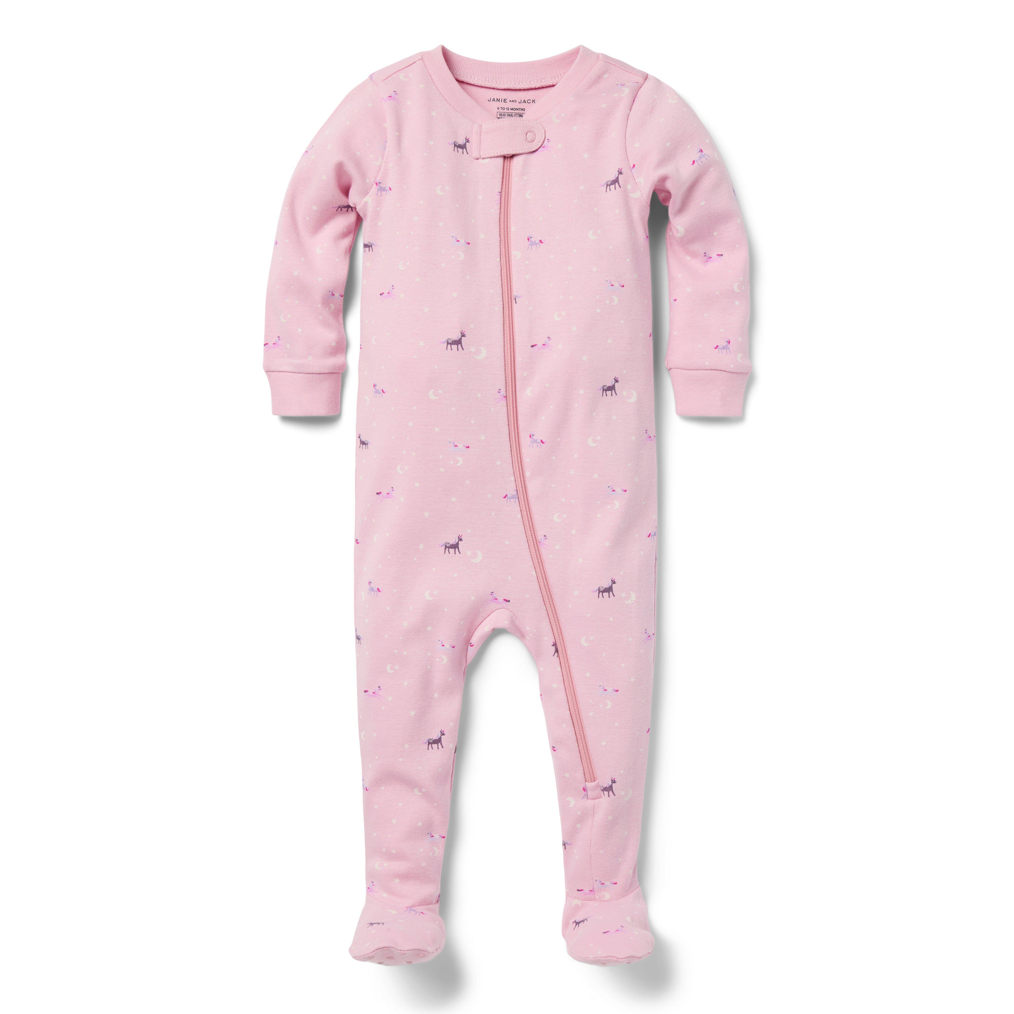 Baby Good Night Footed Pajama In Unicorn