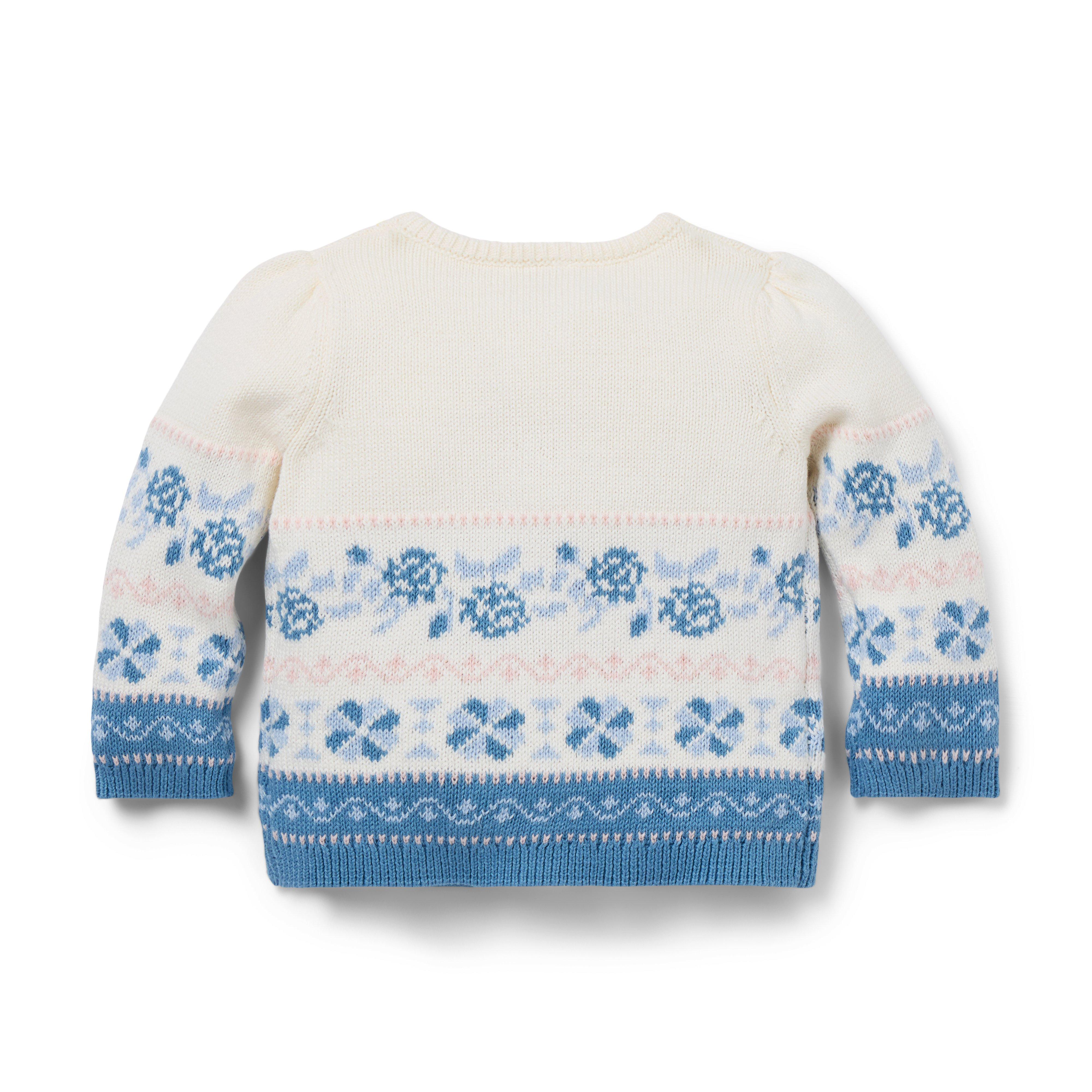 Newborn Cream And Sugar Fair Isle Baby Floral Fair Isle Cardigan by Janie and Jack