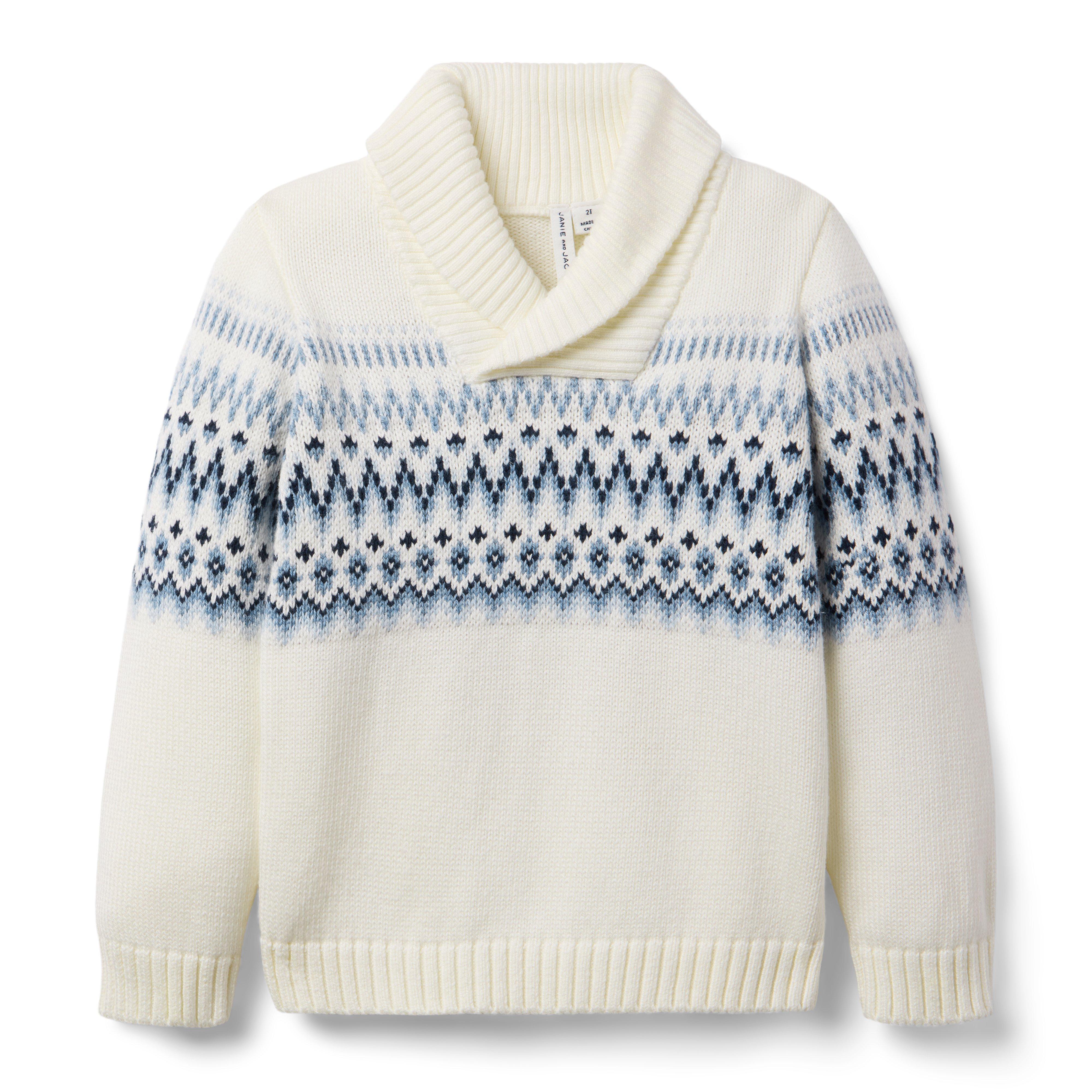 Fair Isle Shawl Collar Sweater