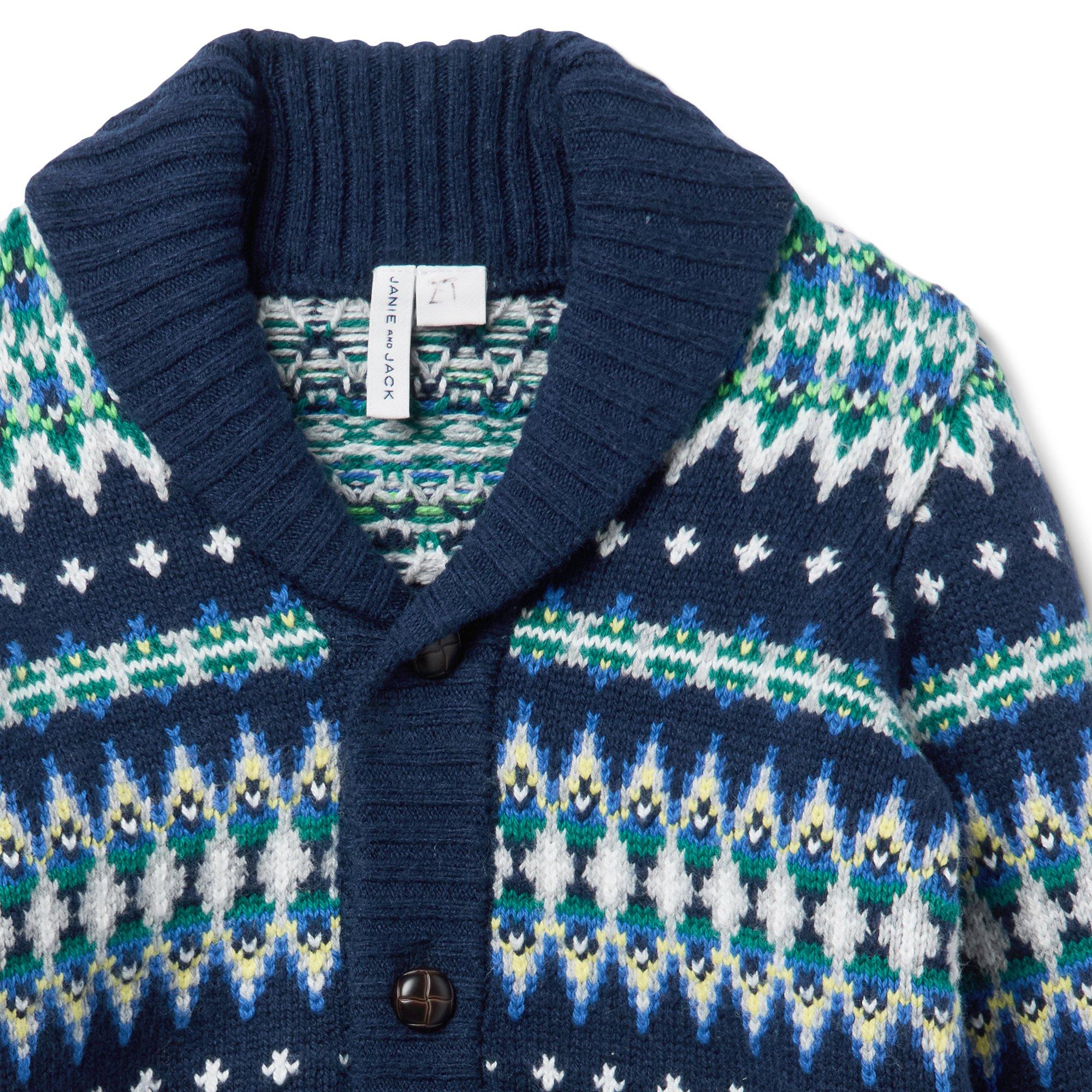 Fair Isle Shawl Collar Cardigan image number 3