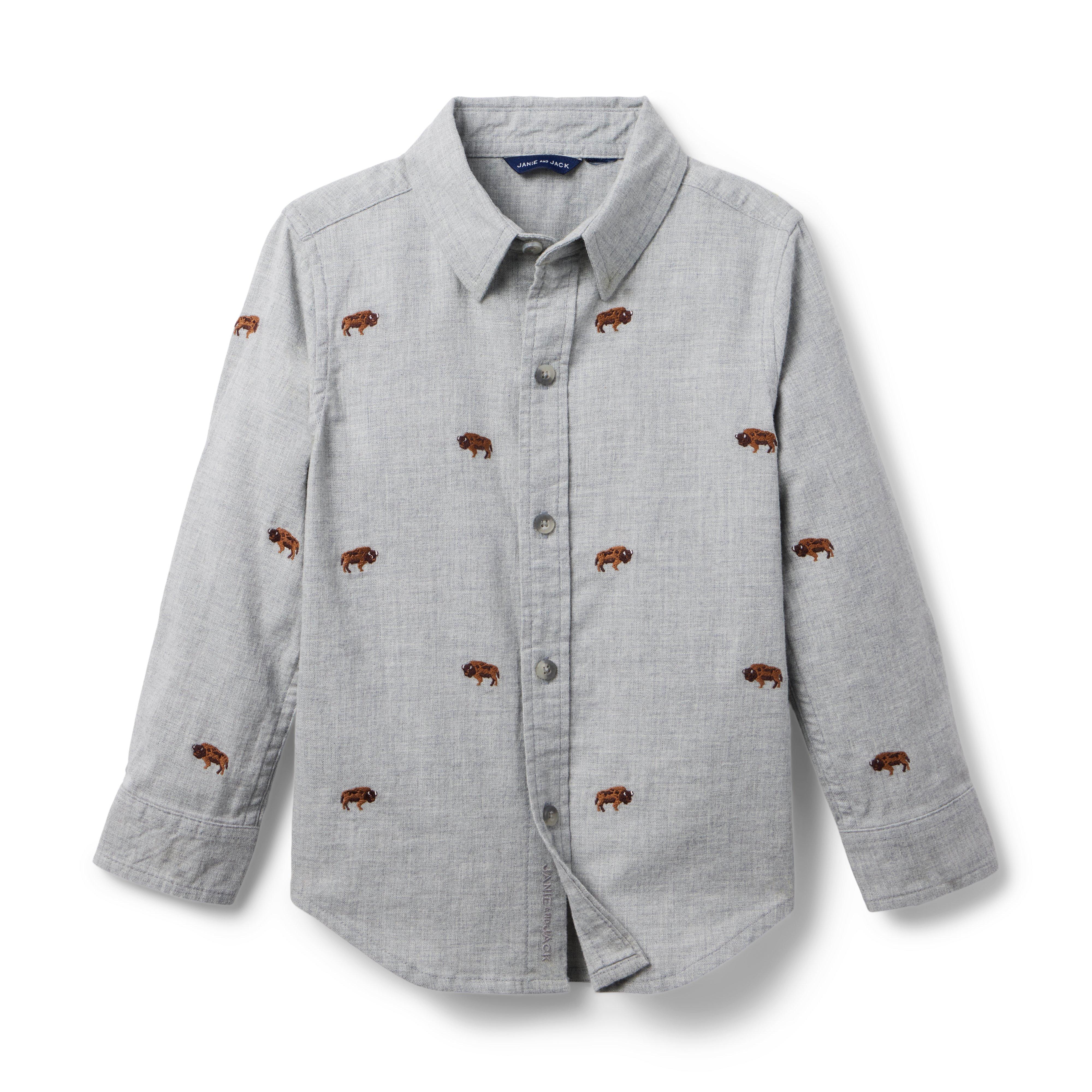 Embroidered Buffalo Flannel Shirt image number 0