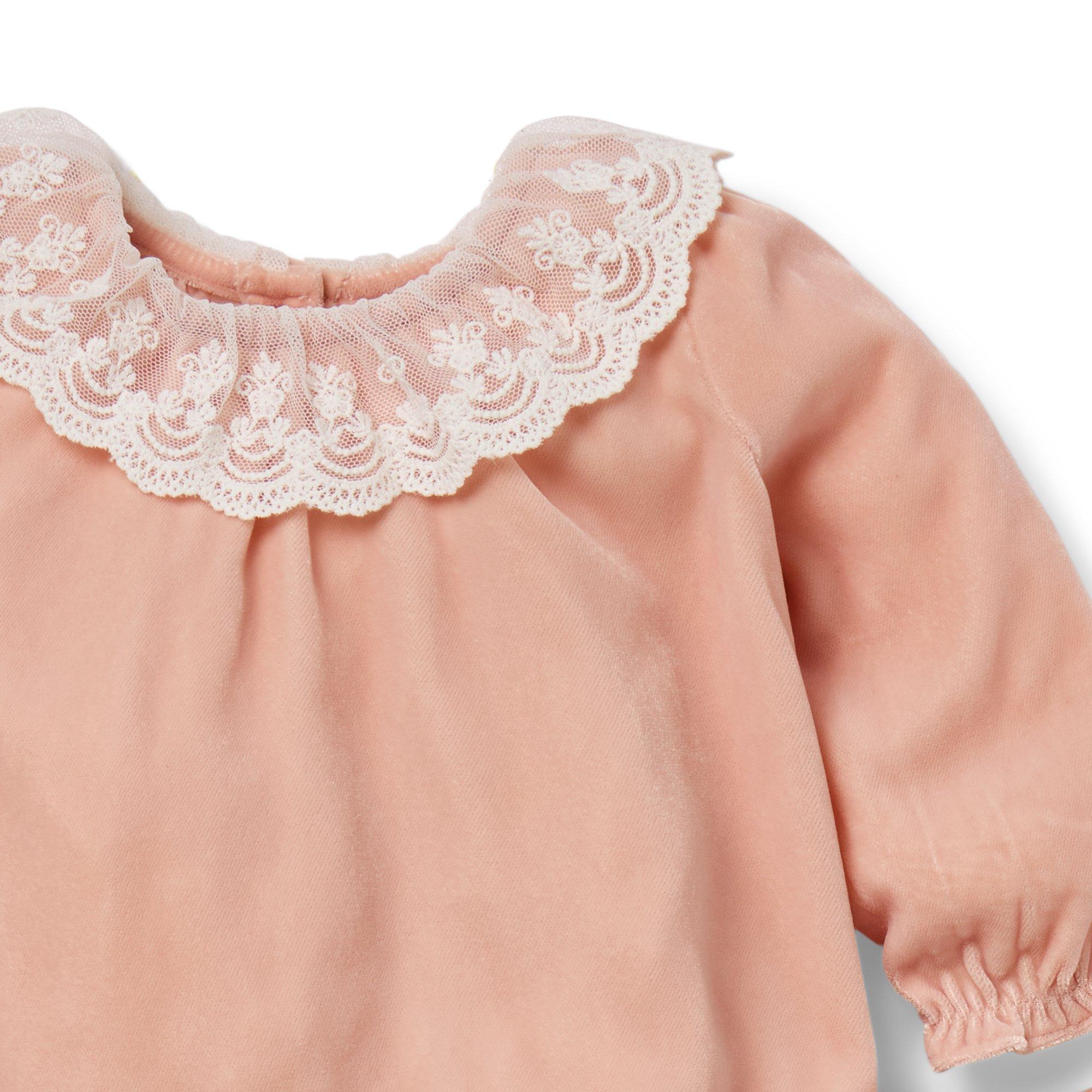 Baby Velvet Collared Matching Set image number 2