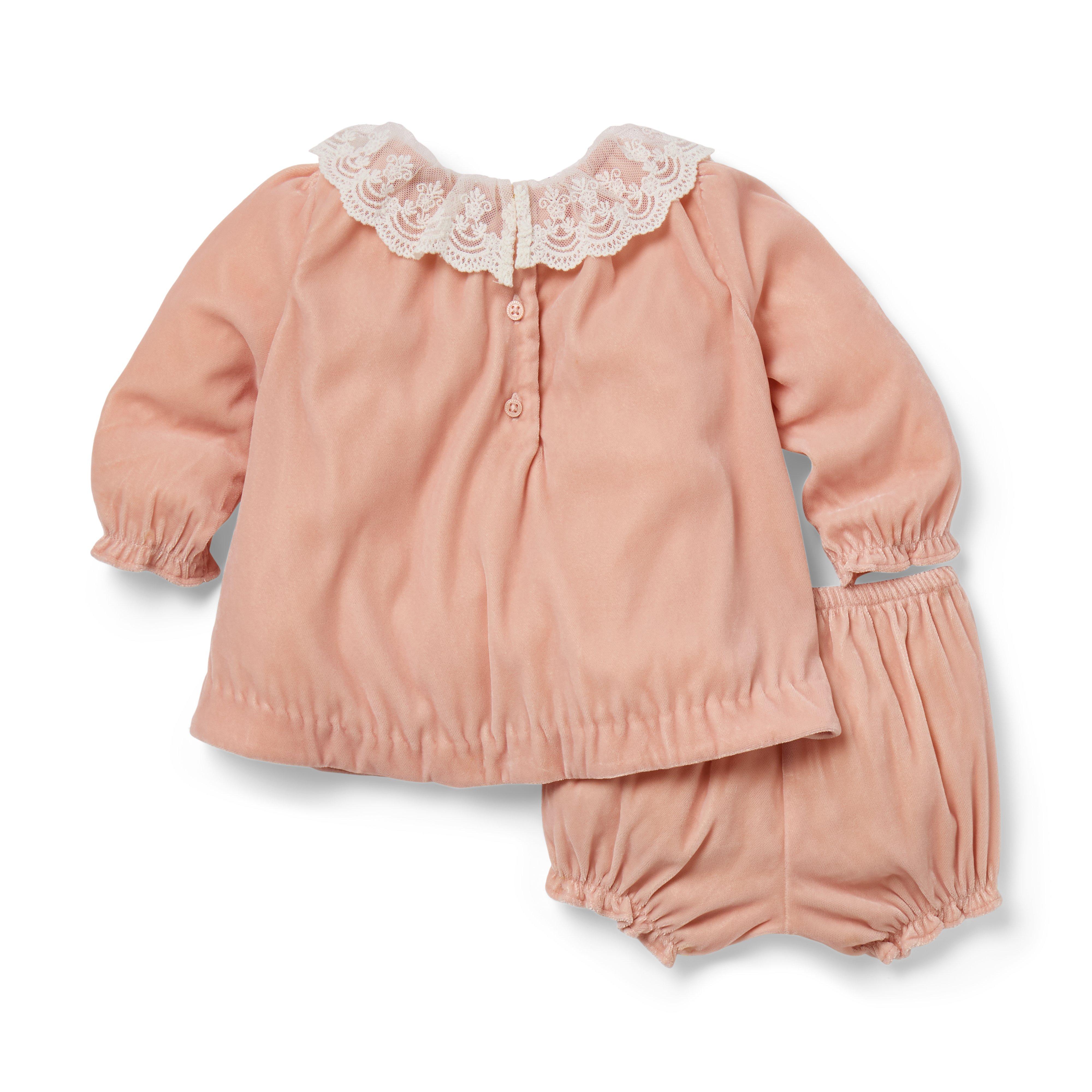 Baby Velvet Collared Matching Set image number 1