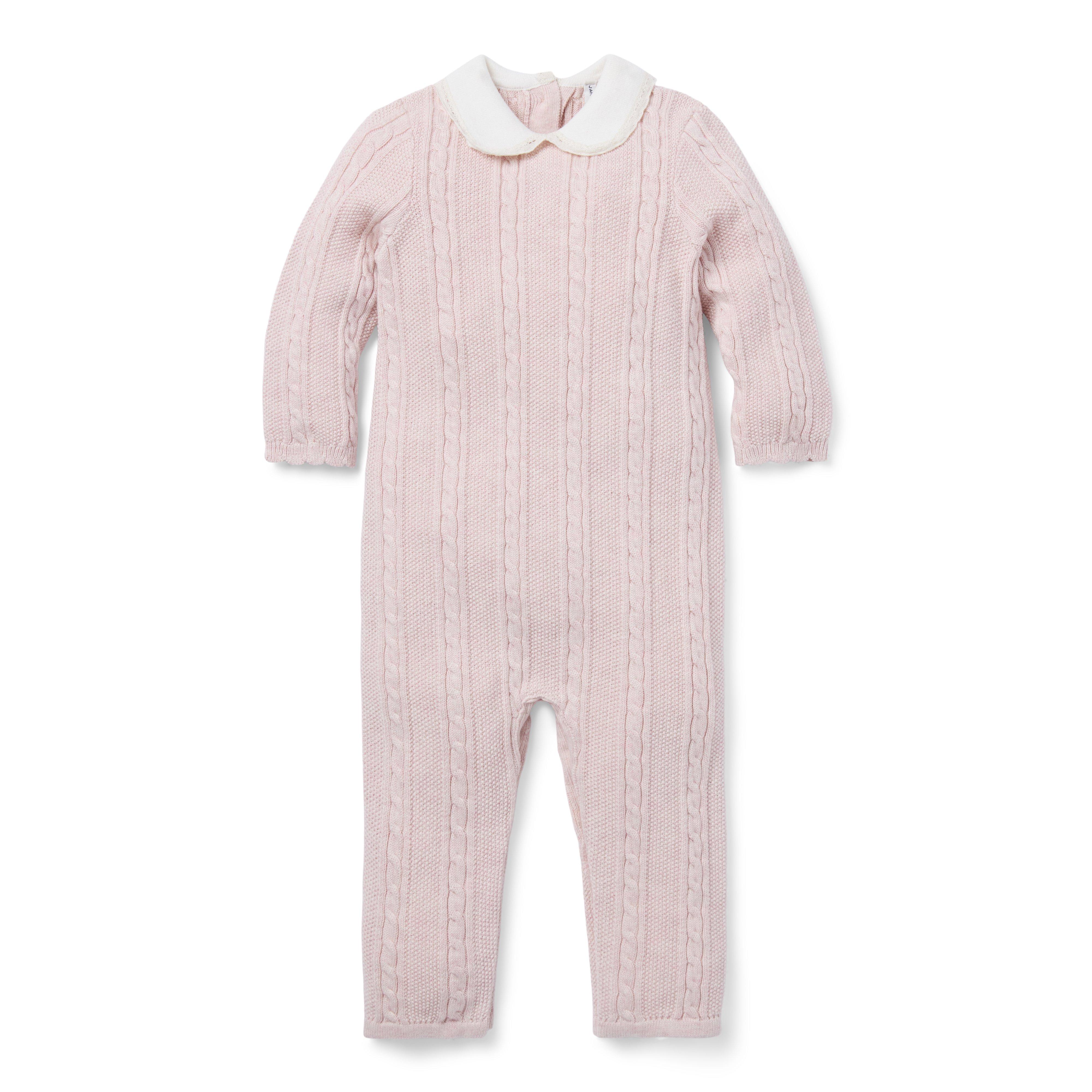 Baby Cable Knit Collared One-Piece image number 0