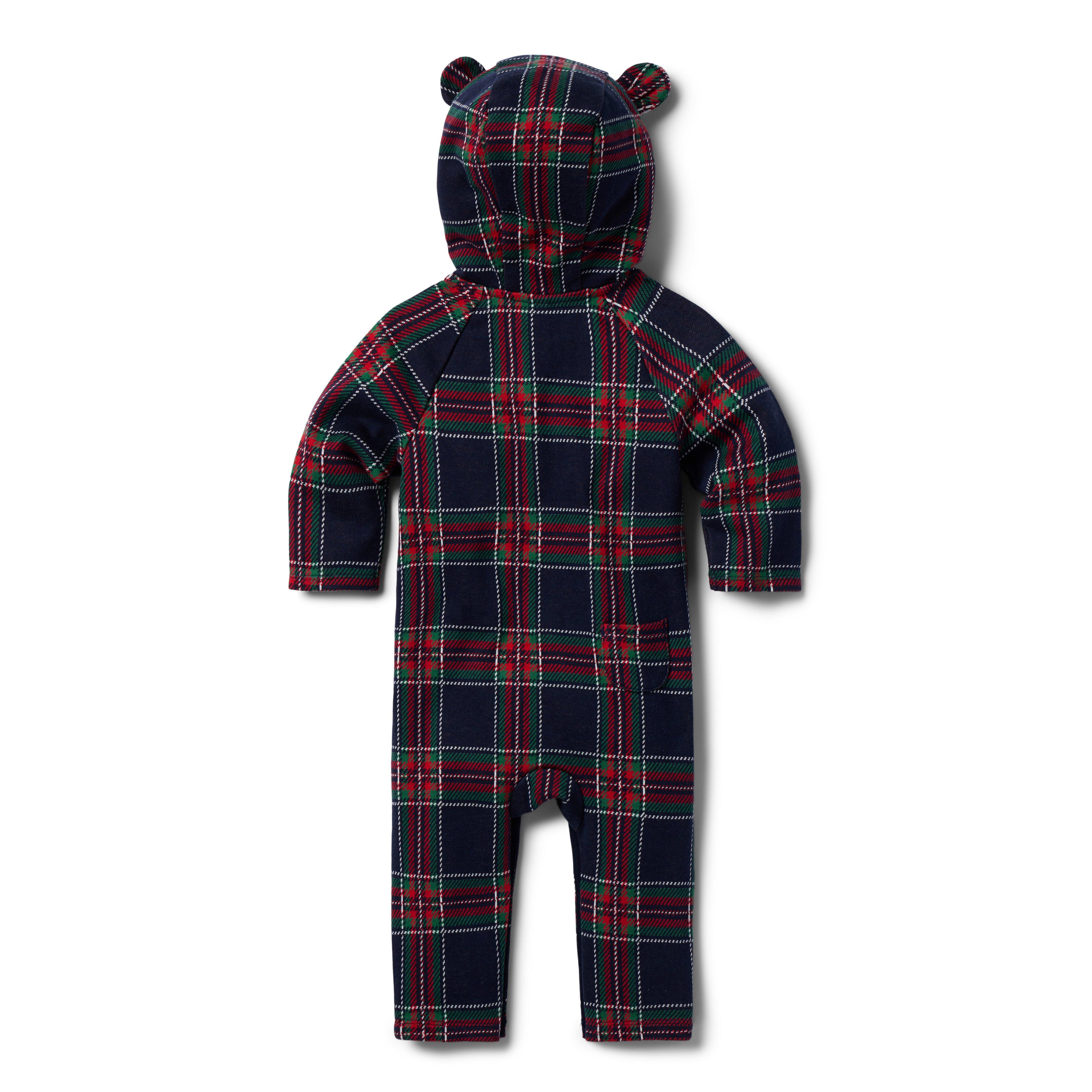 Baby Tartan Bear Ear One-Piece image number 1