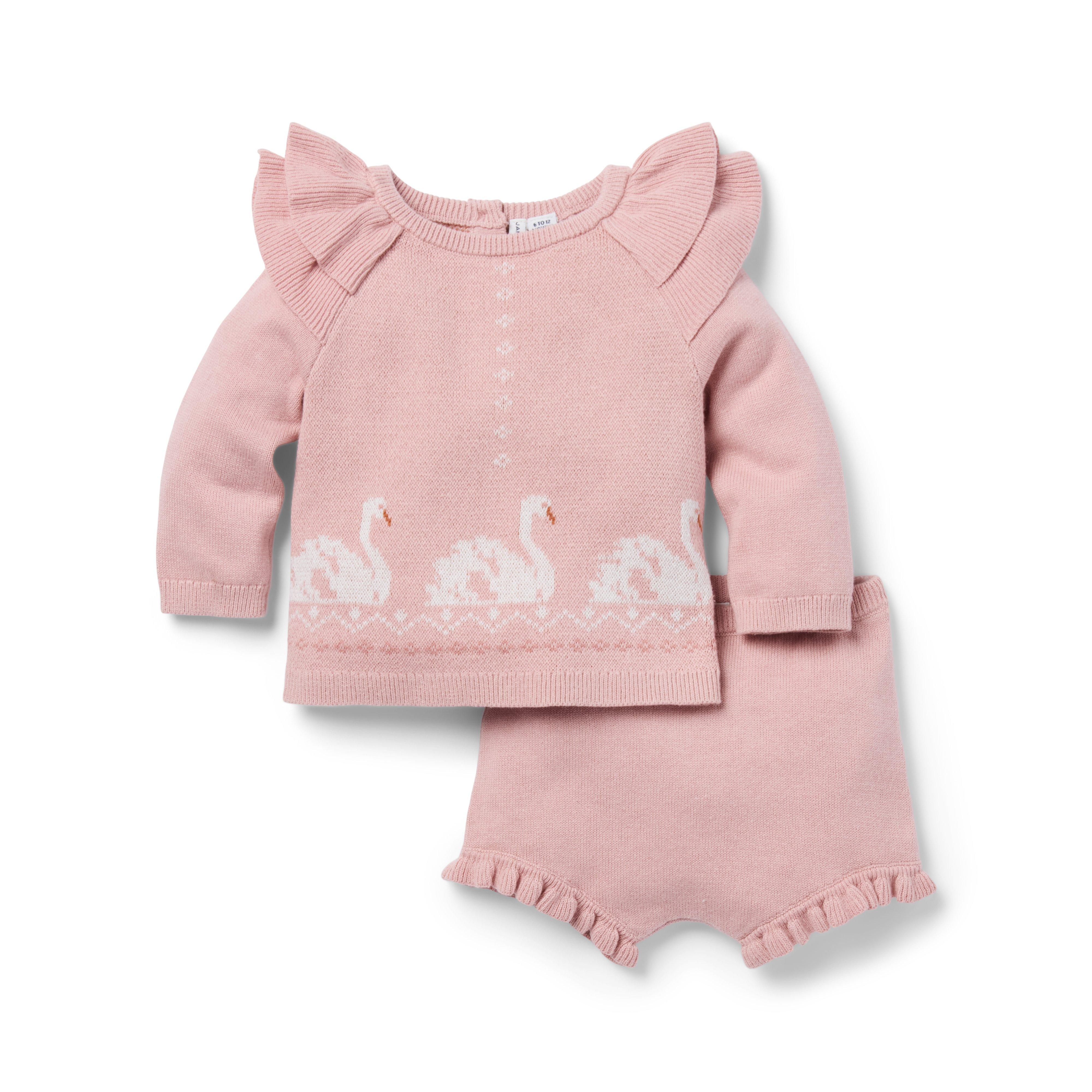 Baby Swan Matching Sweater Set