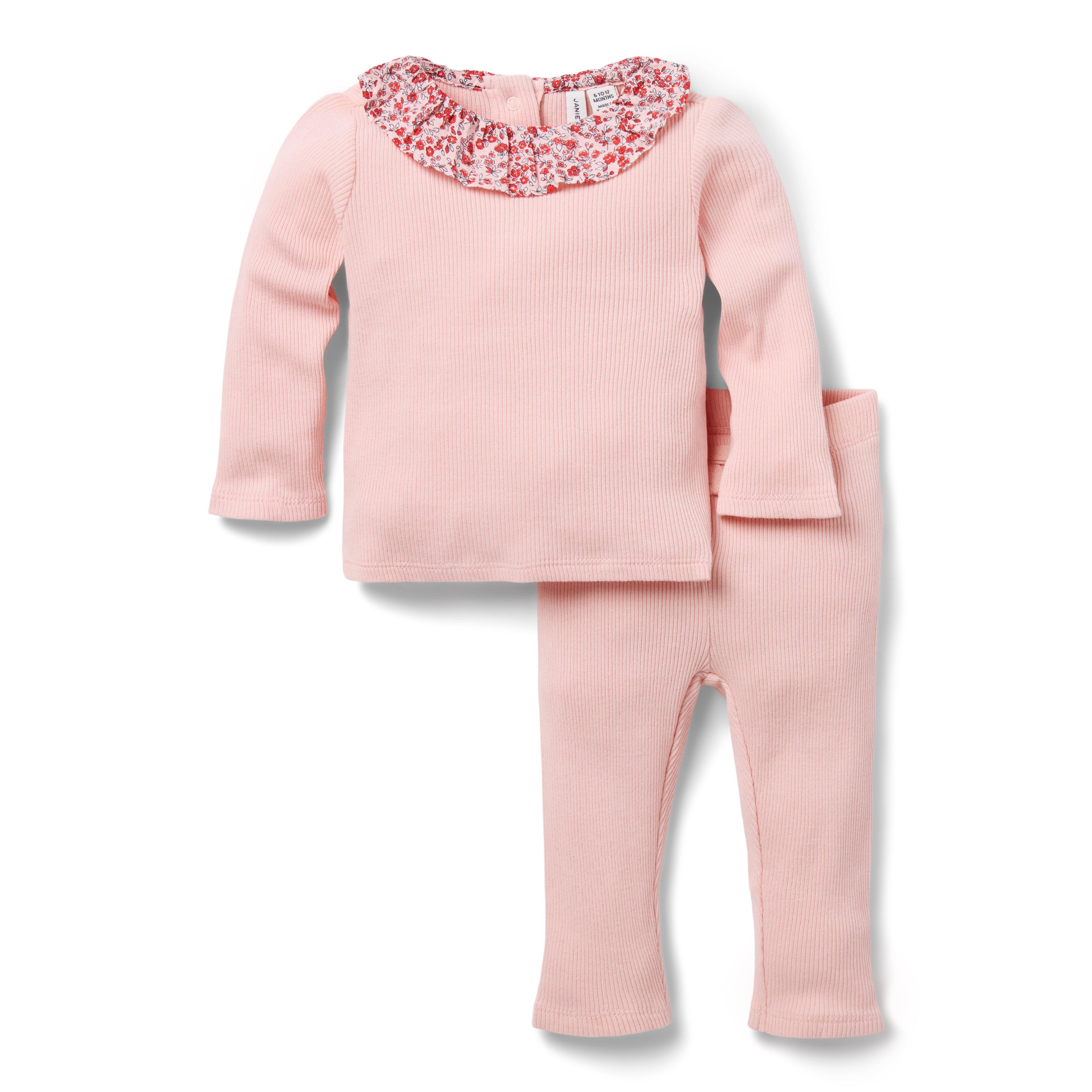 Baby Floral Ruffle Collar Matching Set