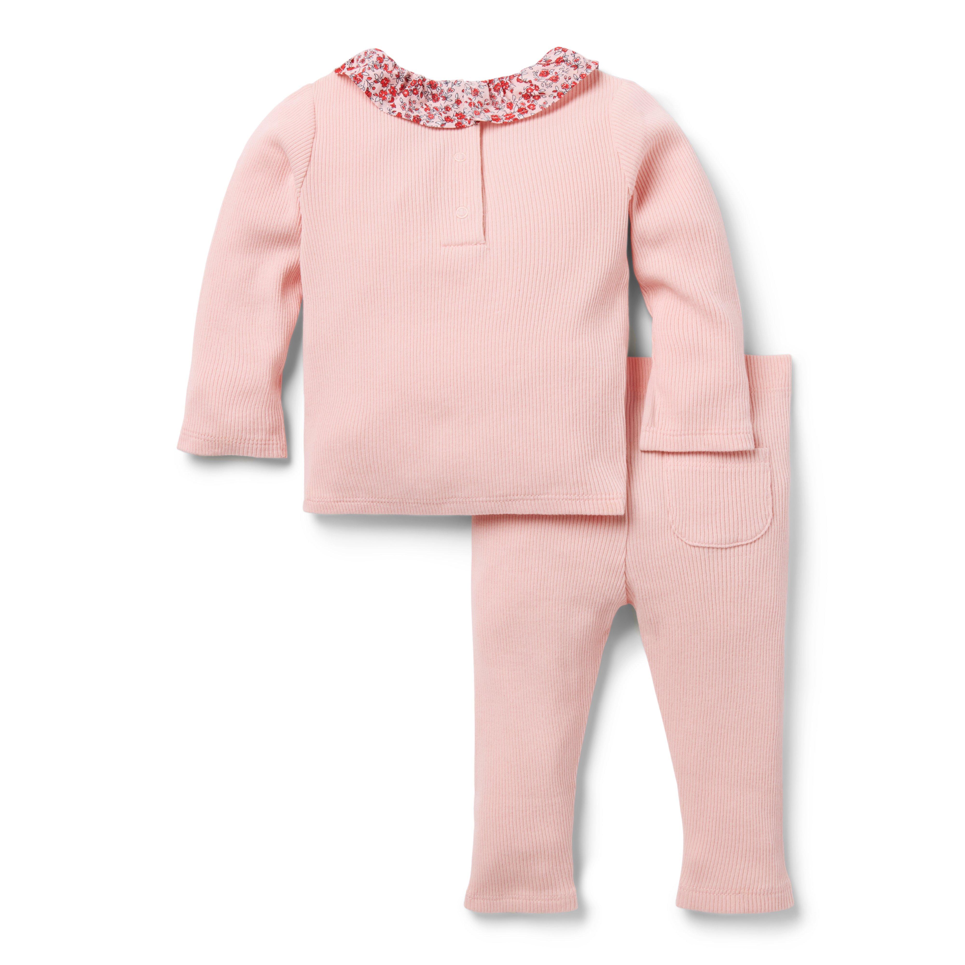 Baby Floral Ruffle Collar Matching Set image number 1