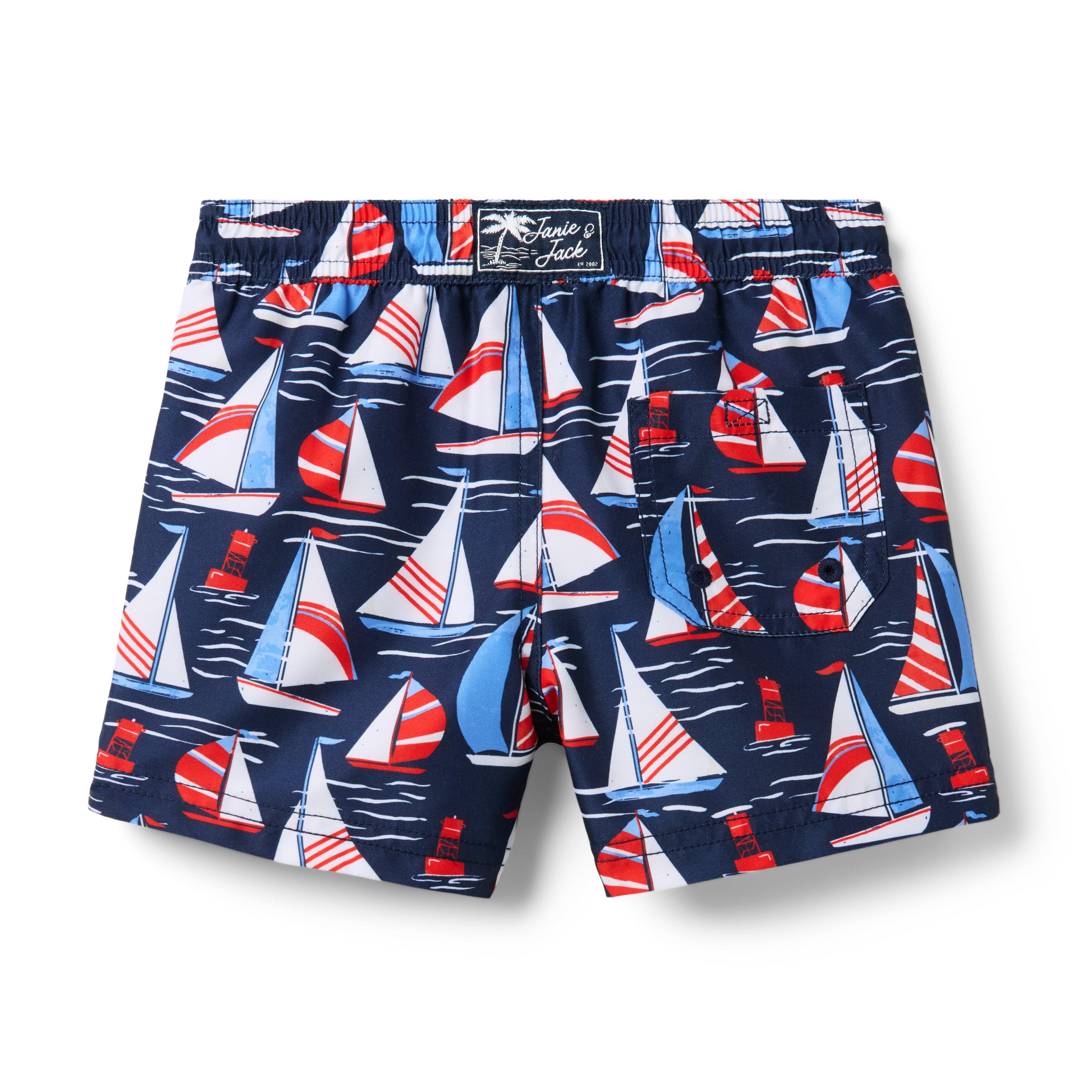 Recycled Sailboat Swim Trunk image number 1