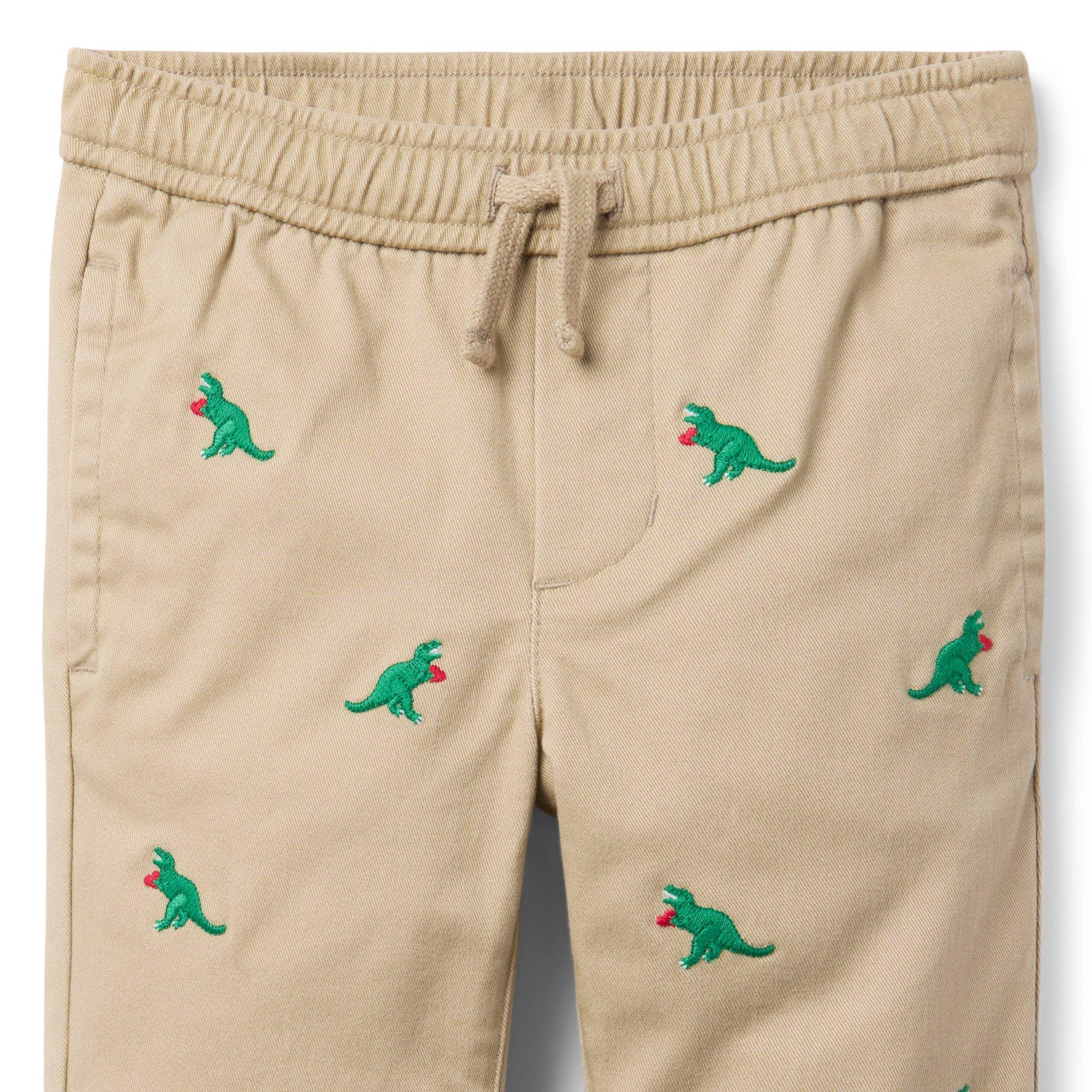 Embroidered Dinosaur Heart Twill Jogger image number 1