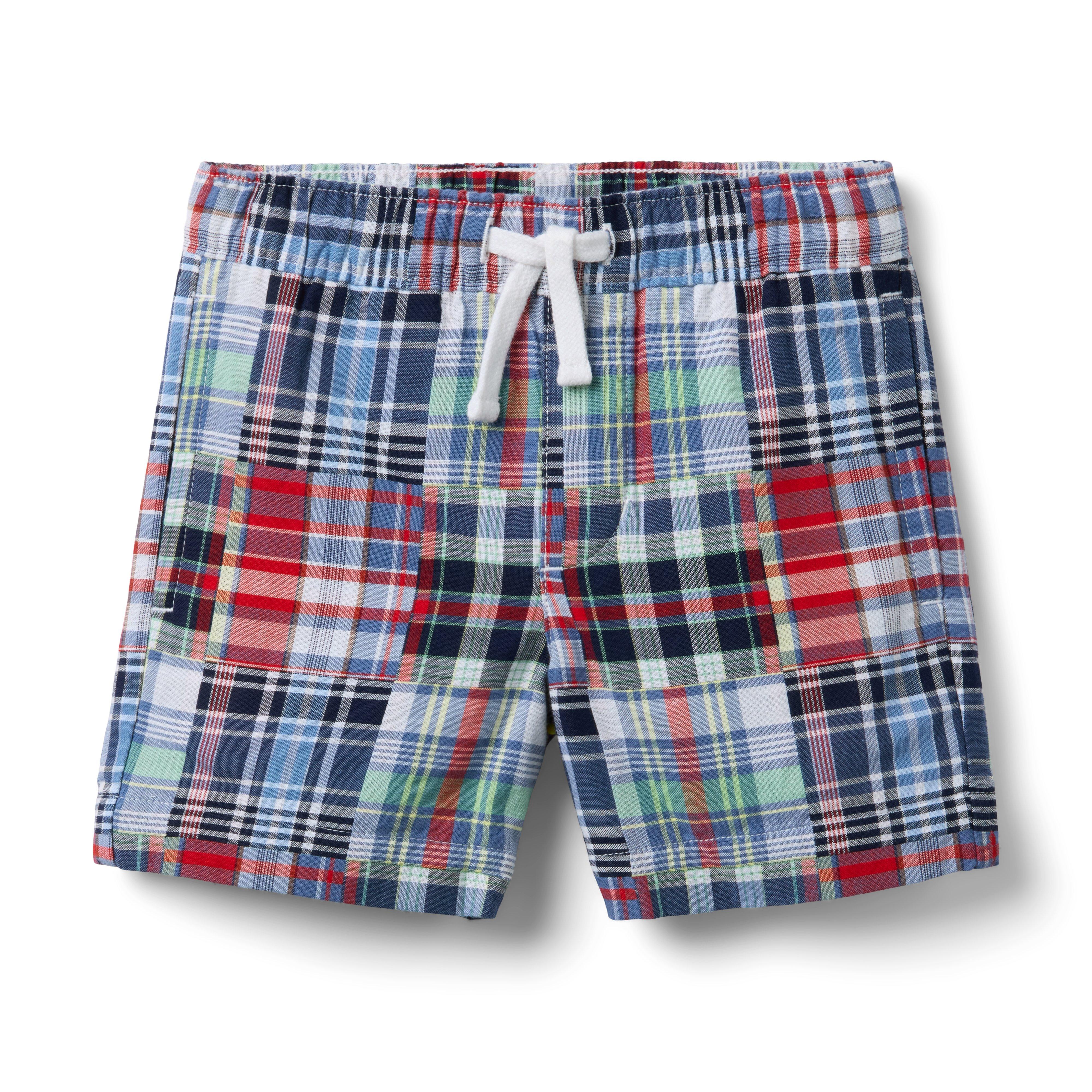 Madras Patchwork Pull-On Short