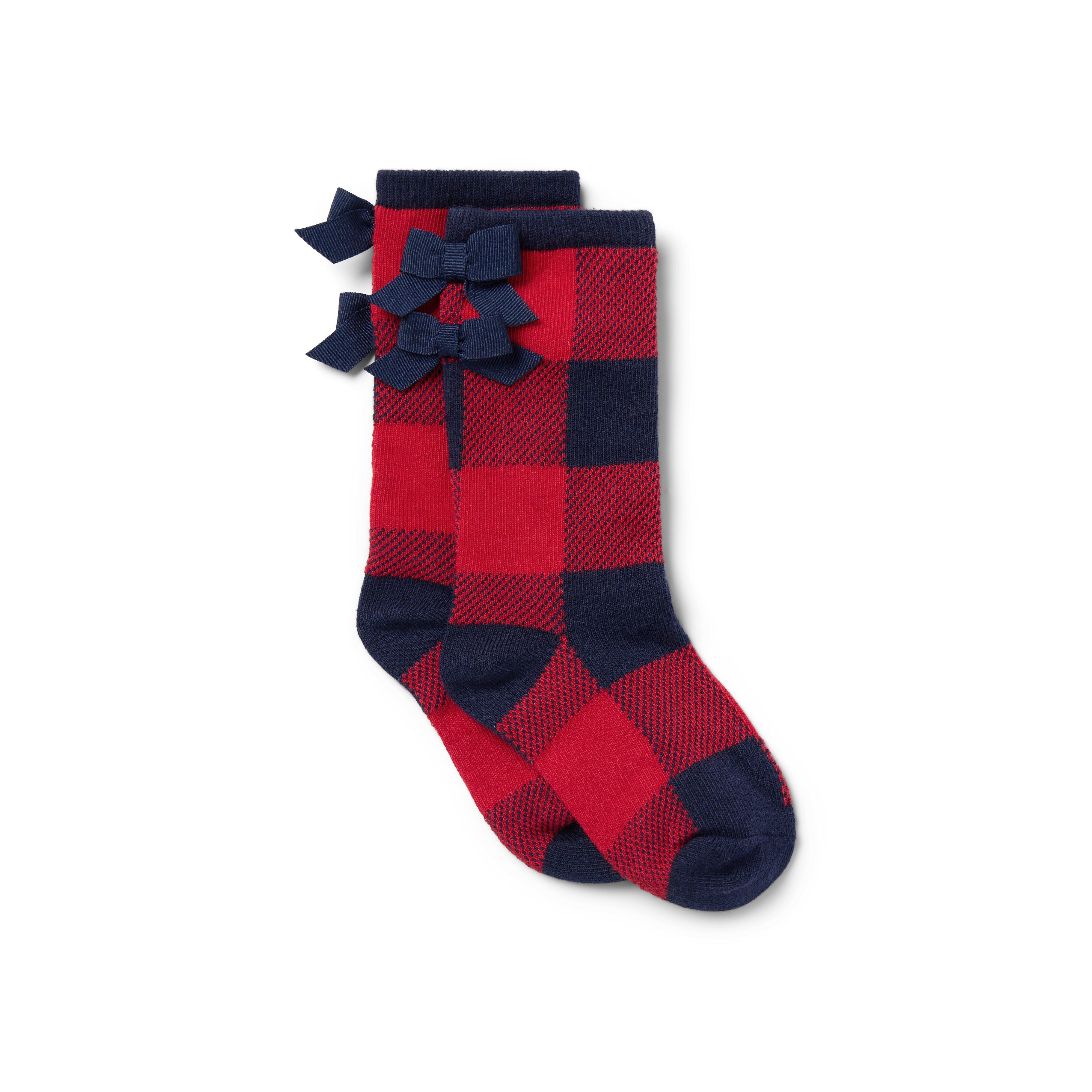 Plaid Bow Sock