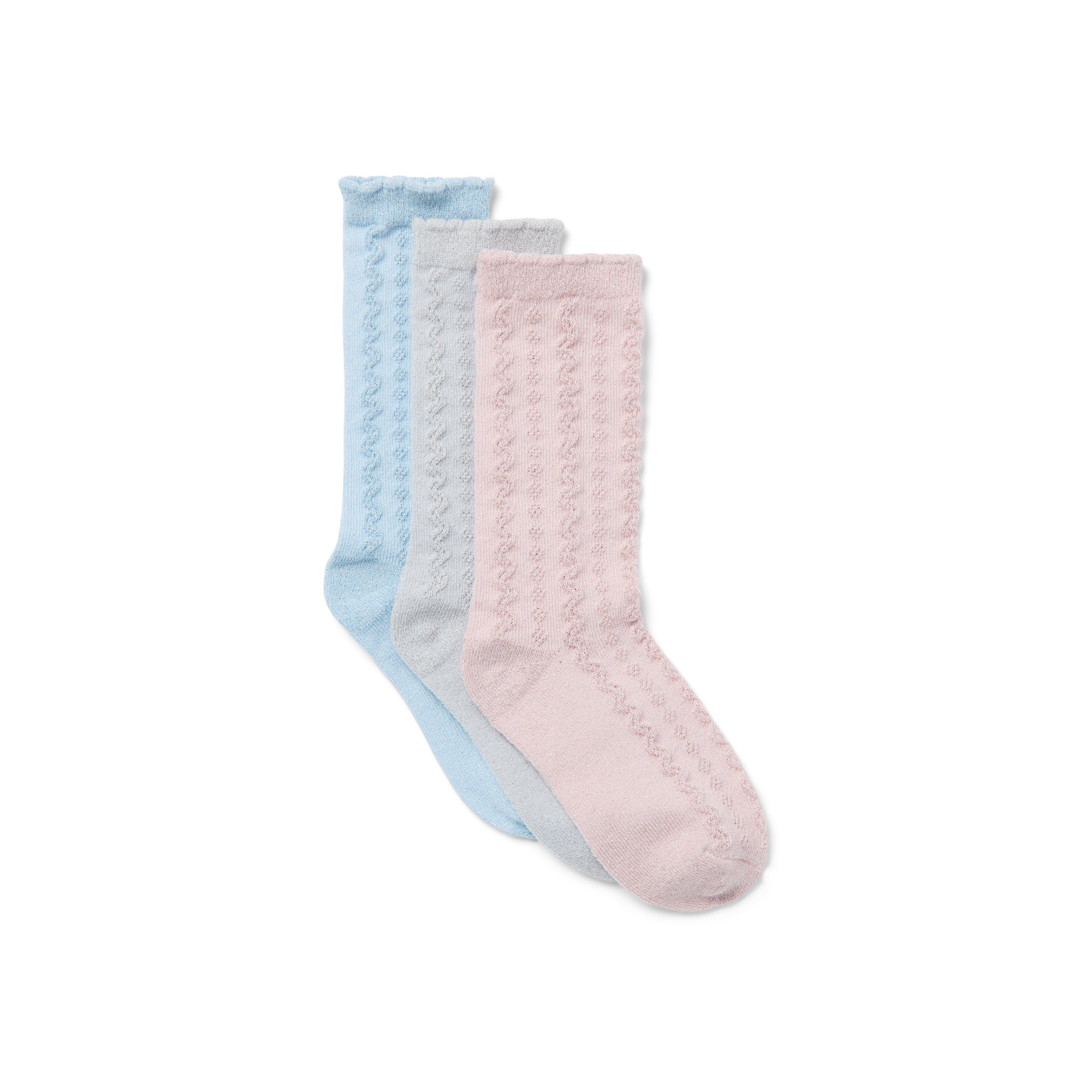 Sparkle Pointelle Sock 3-Pack