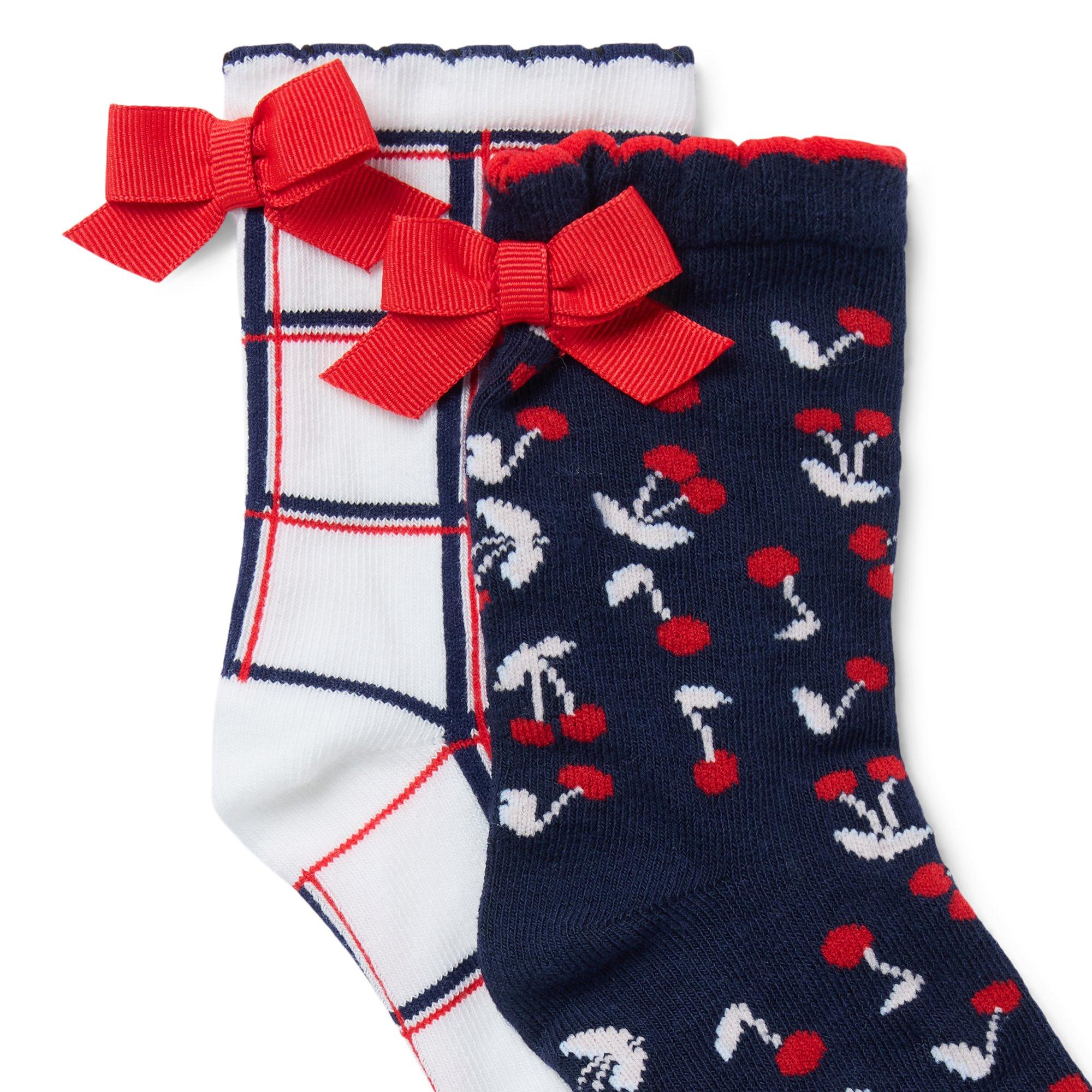 Cherry And Checked Sock 2-Pack image number 1