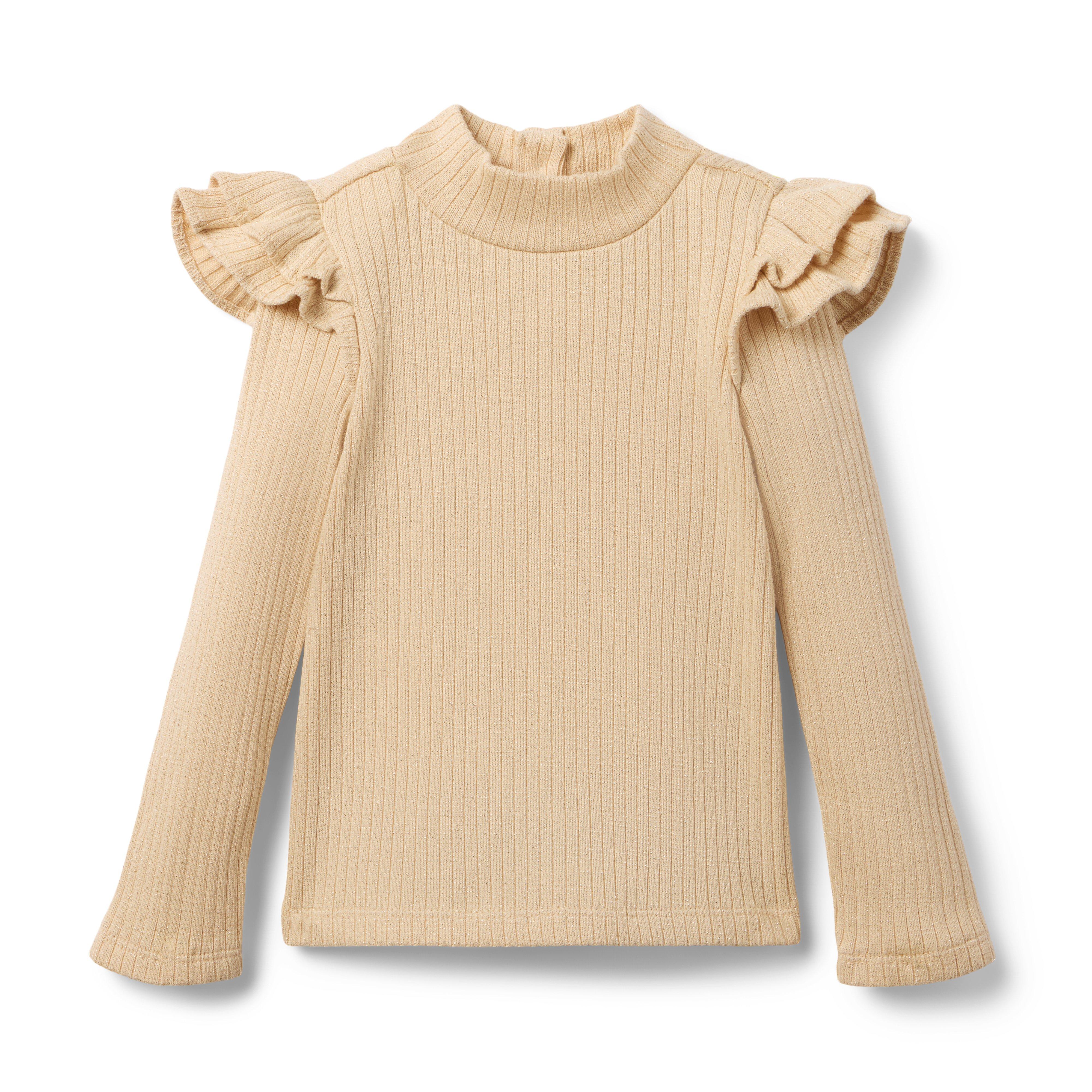 Sparkle Ribbed Ruffle Top image number 0