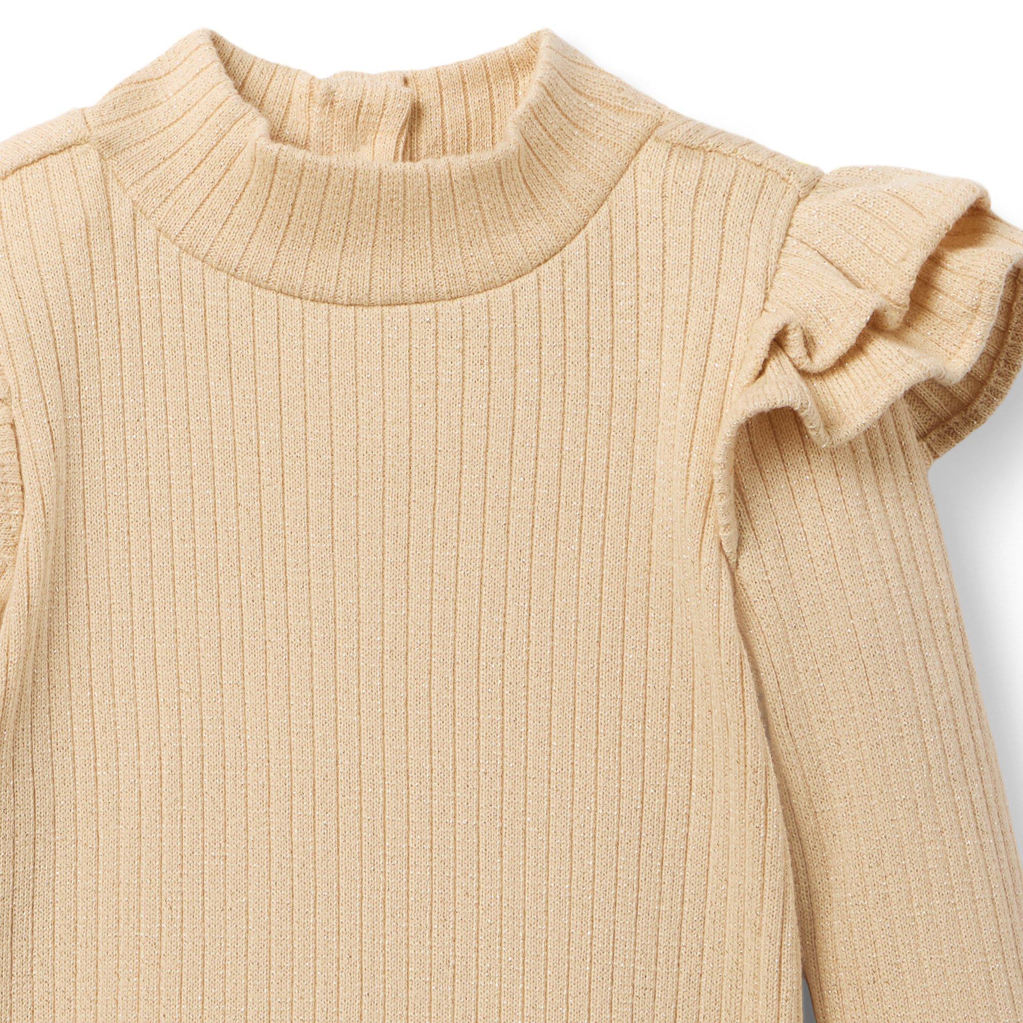 Sparkle Ribbed Ruffle Top image number 3