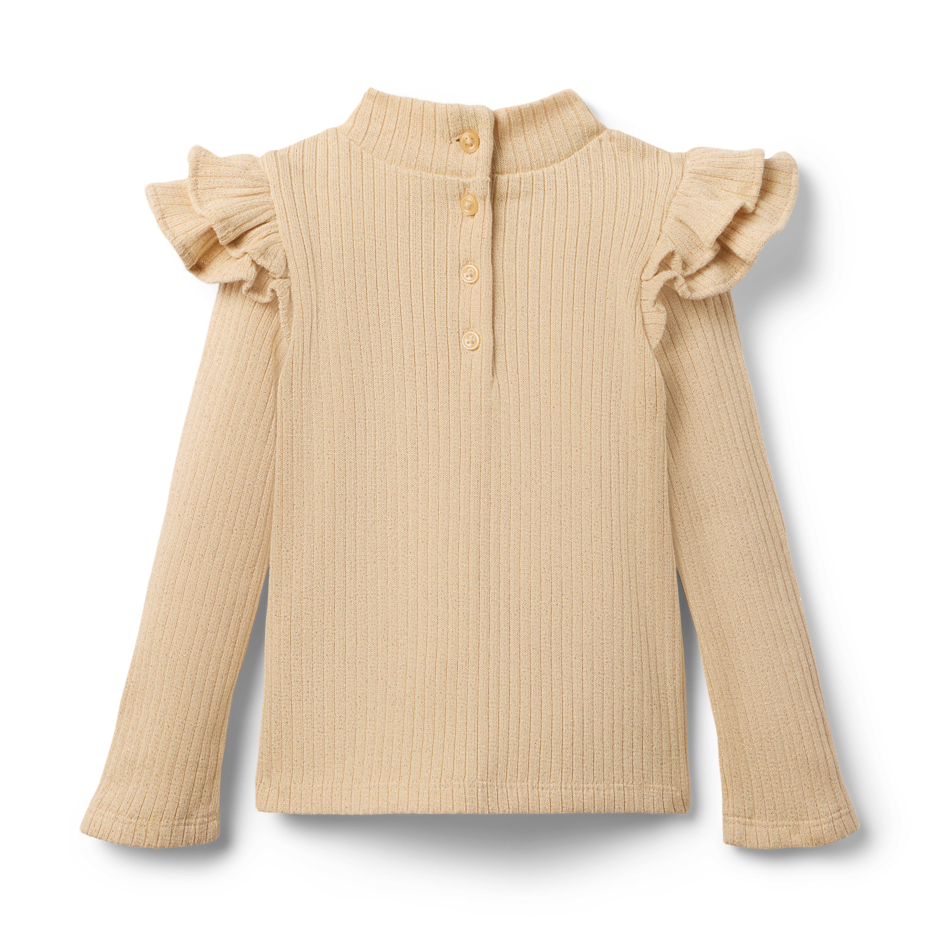 Sparkle Ribbed Ruffle Top image number 1