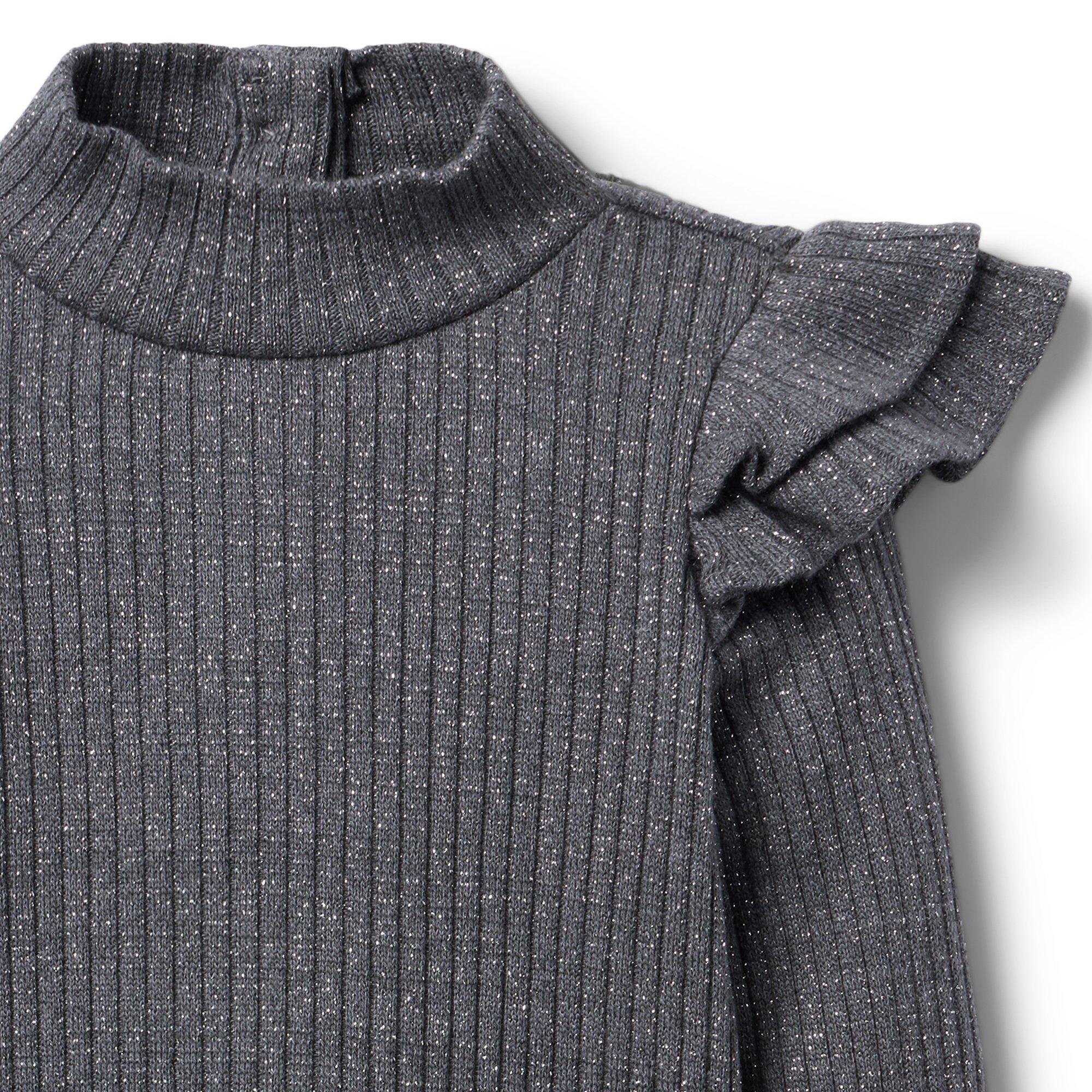 Sparkle Ribbed Ruffle Top image number 3