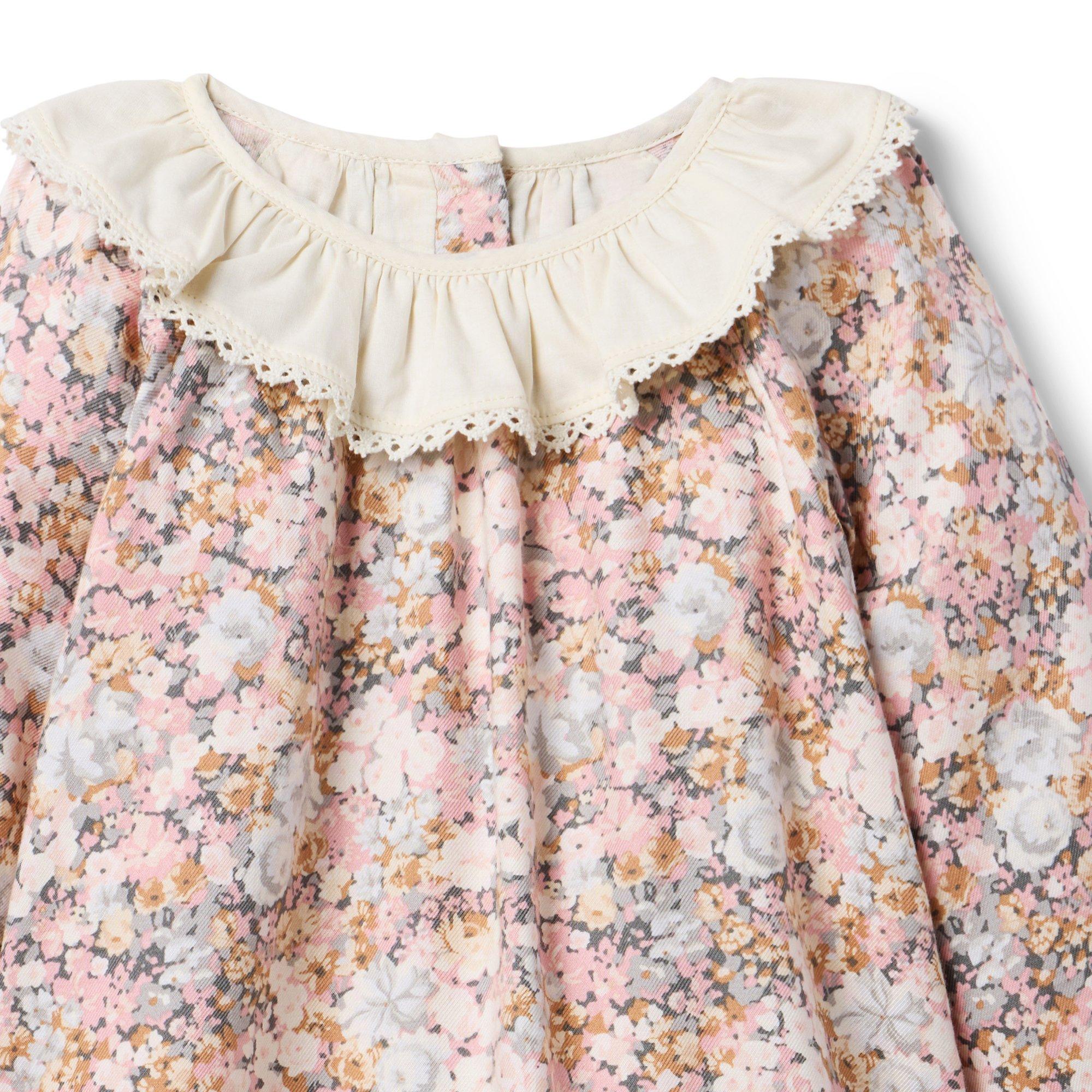 Floral Ruffle Collar Top image number 3