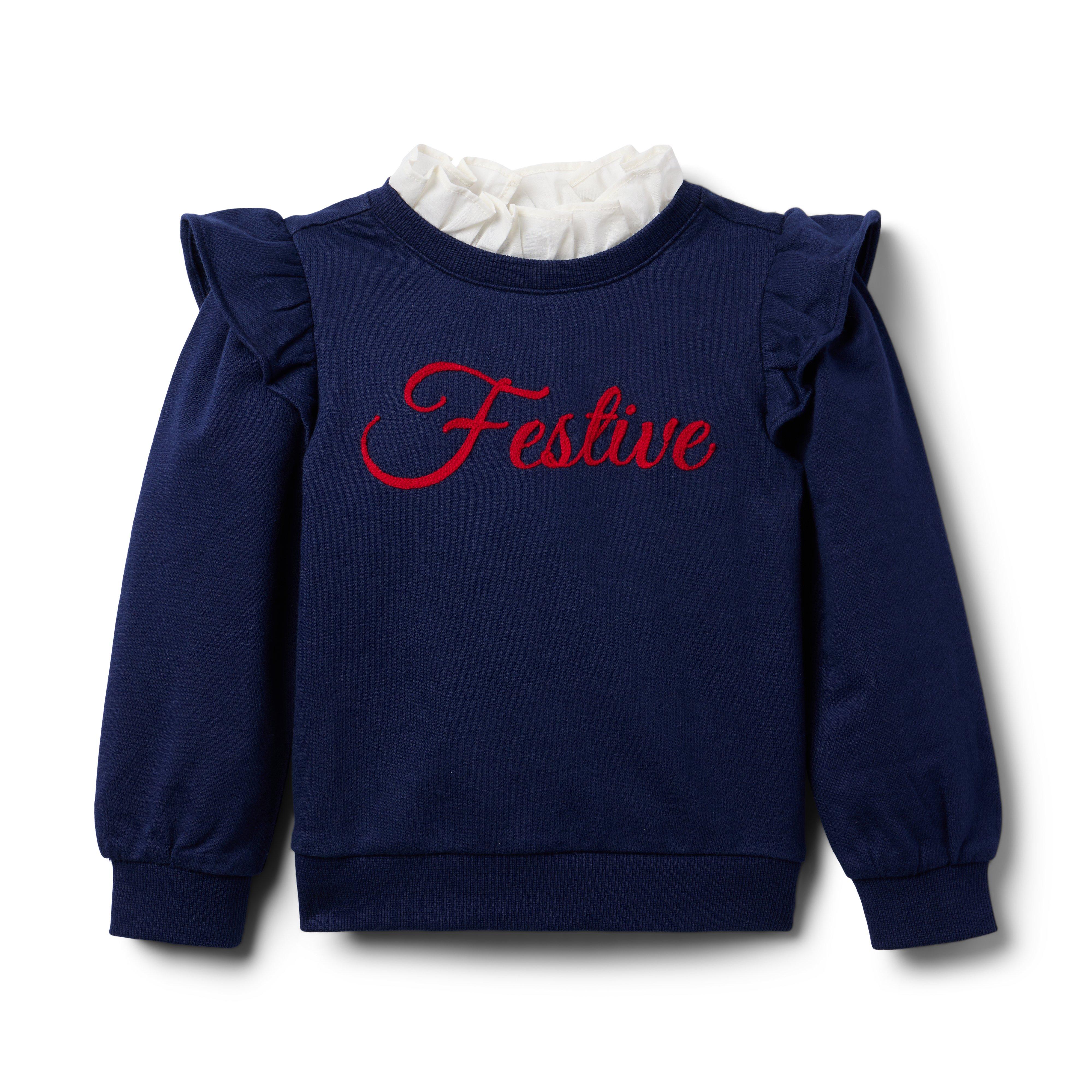 Festive Ruffle Sweatshirt