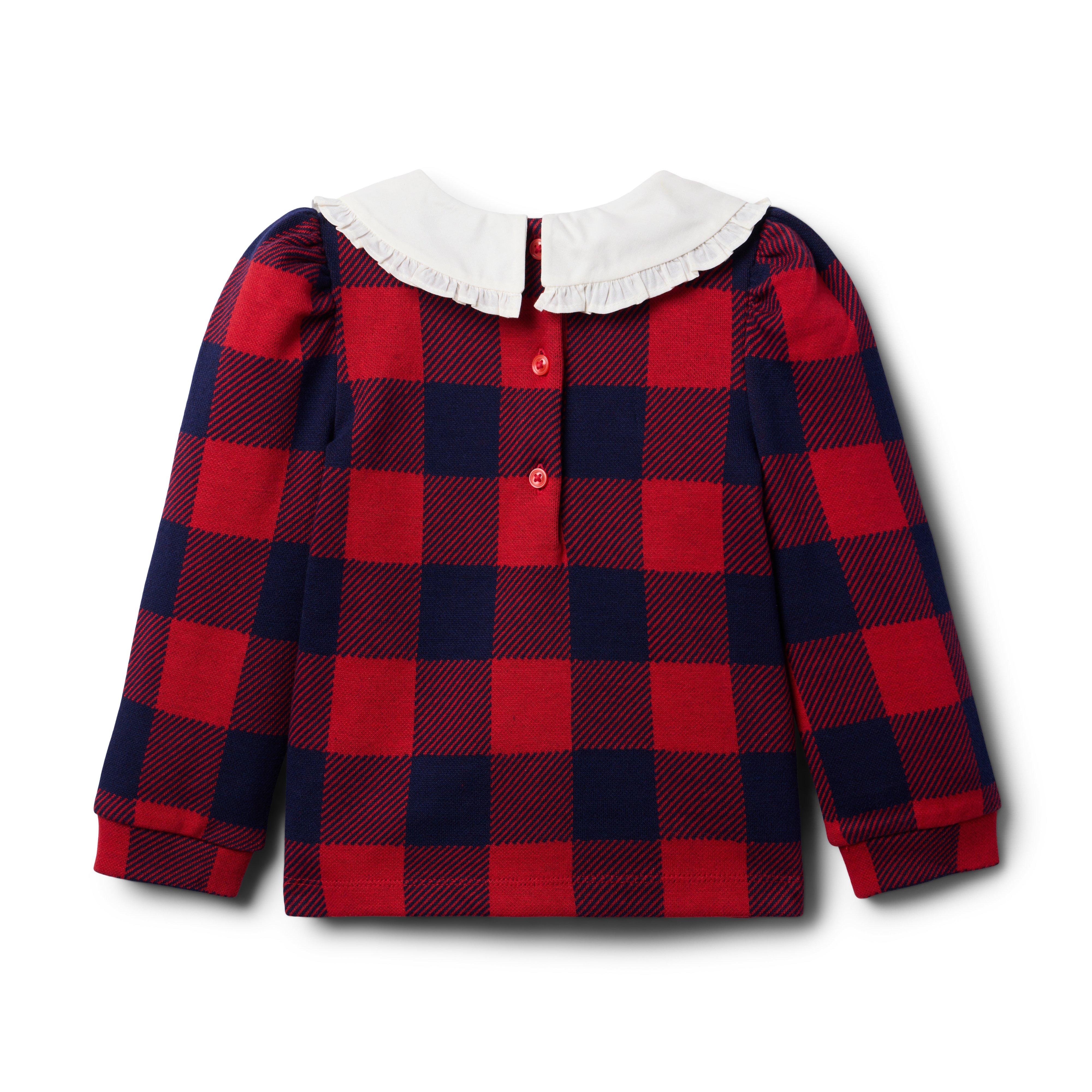 Plaid Collared Jacquard Sweatshirt image number 1