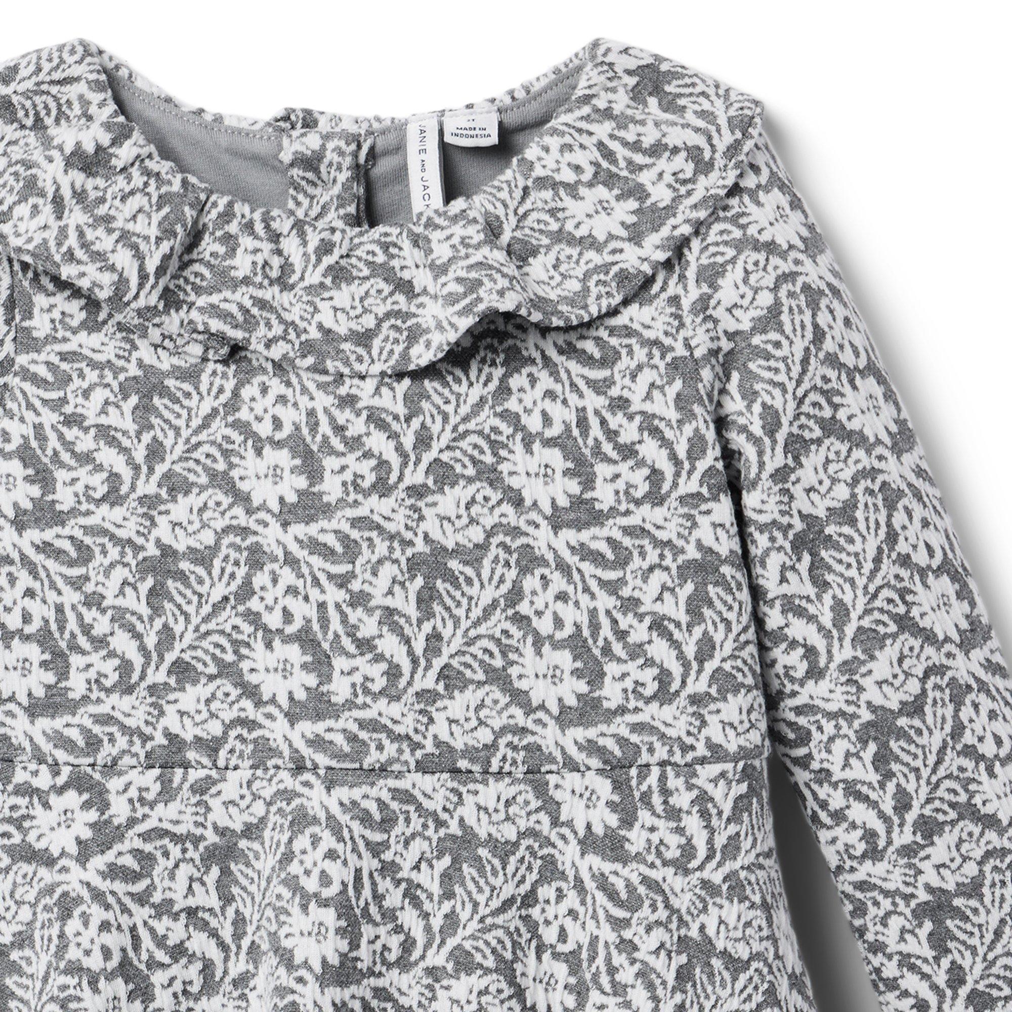Floral Jacquard Ruffle Dress image number 3