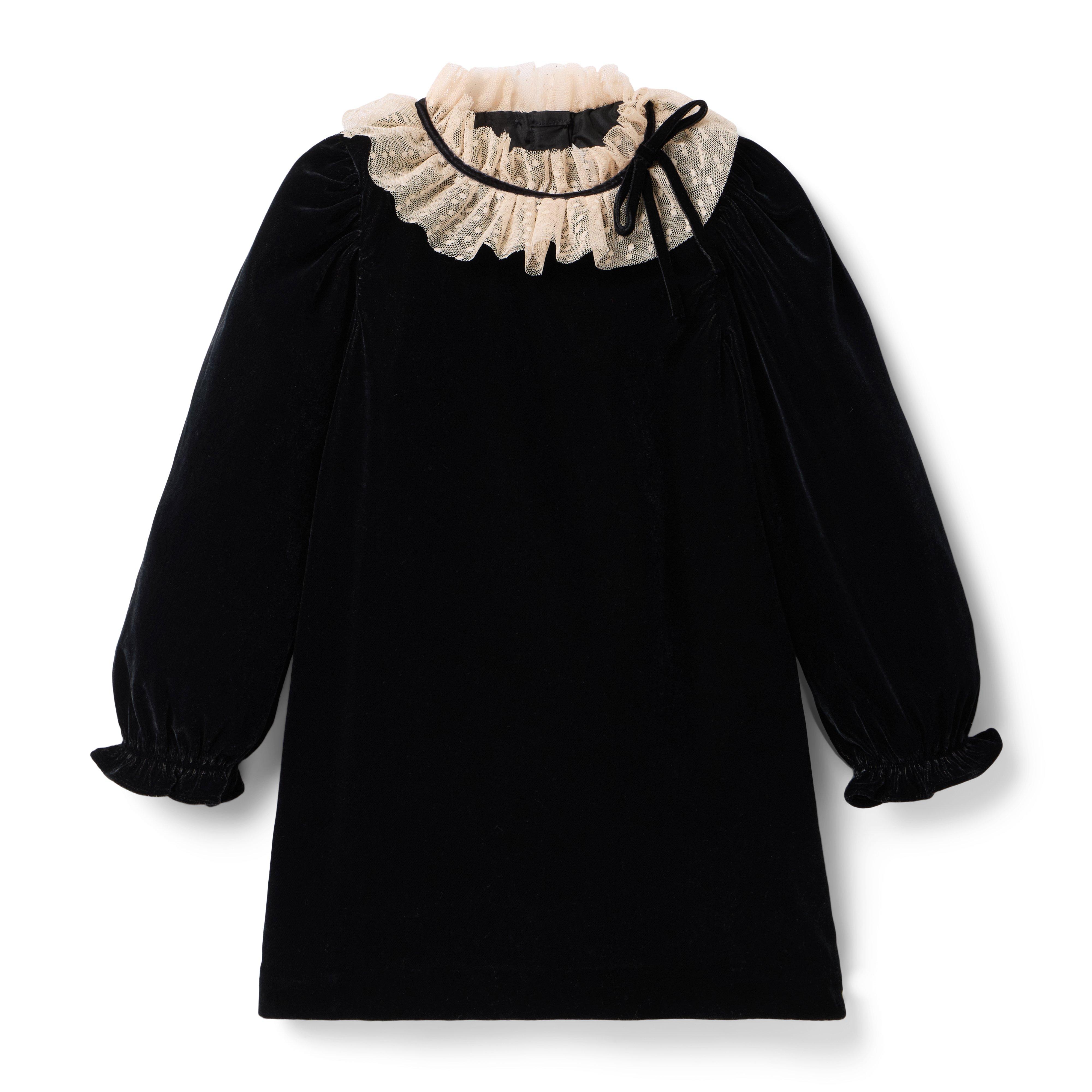 The Velvet Ruffle Collar Dress image number 0